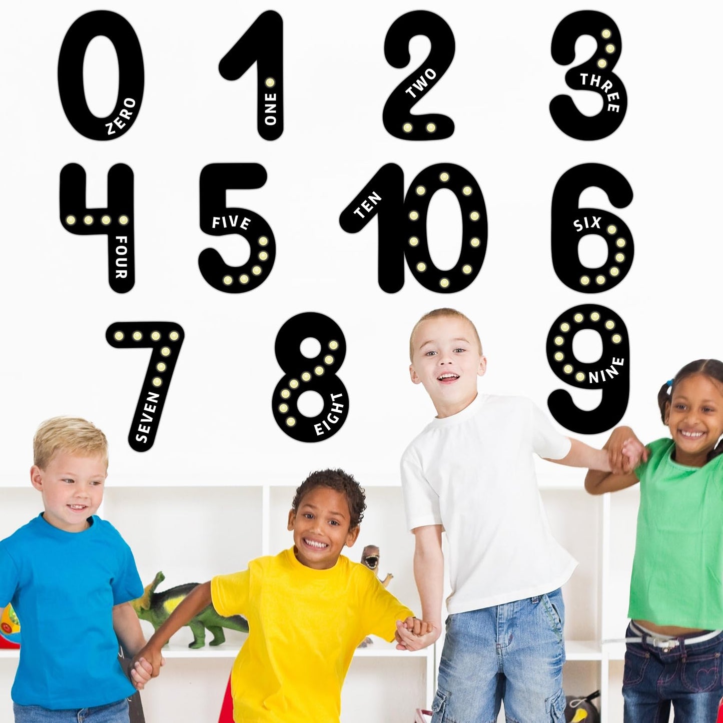 Qyeahkj Jumbo Numbers Black Bulletin Board Educational Math Posters for Kids Toddlers Teacher Must Haves for Classroom Elementary Learning Wall Supplies Number Preschool Classroom Decorations Students