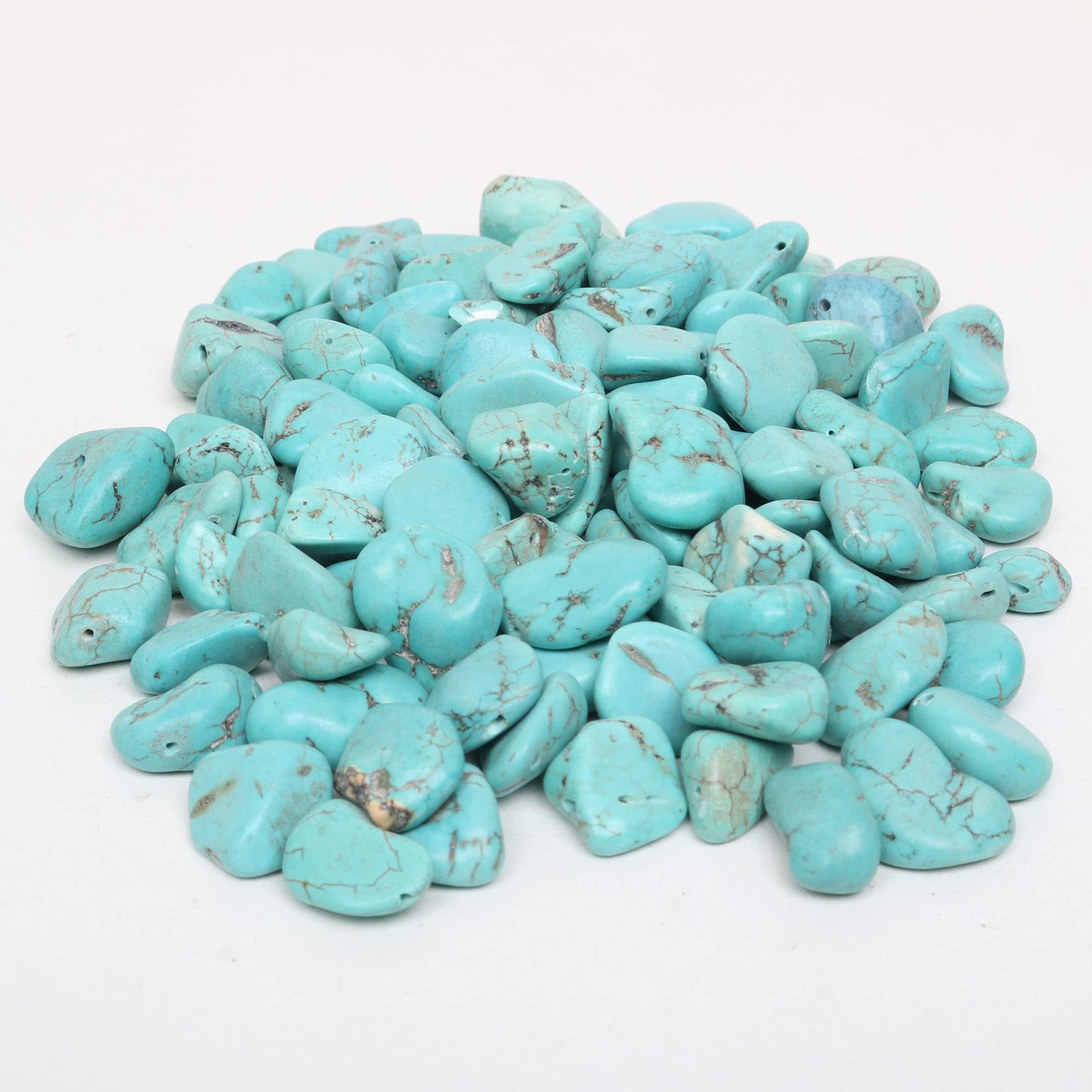 REAL-GEMS Natural Raw Healing Crystals Rough Stones for Tumbling, Cabbing, Polishing, Wire Wrapping, Wicca & Reiki Crystal Healing, Mix Gemstones,7 Chakra (Turquoise)