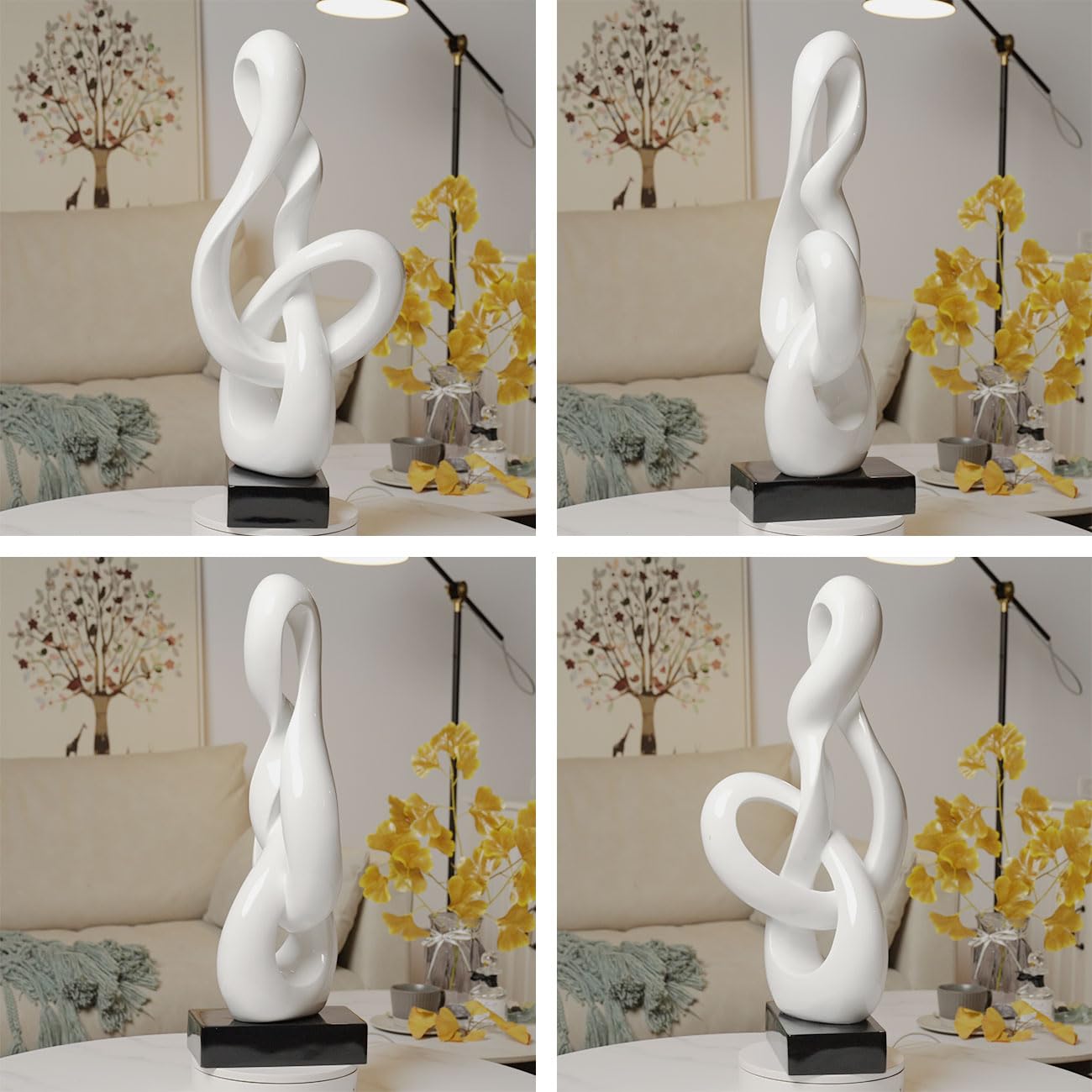 NENBOLEC Music Note Statue Treble Clef Sculpture Modern Home Decor Piano Gift Art for Bookshelf Desktop Office Table Home White 23 Inch