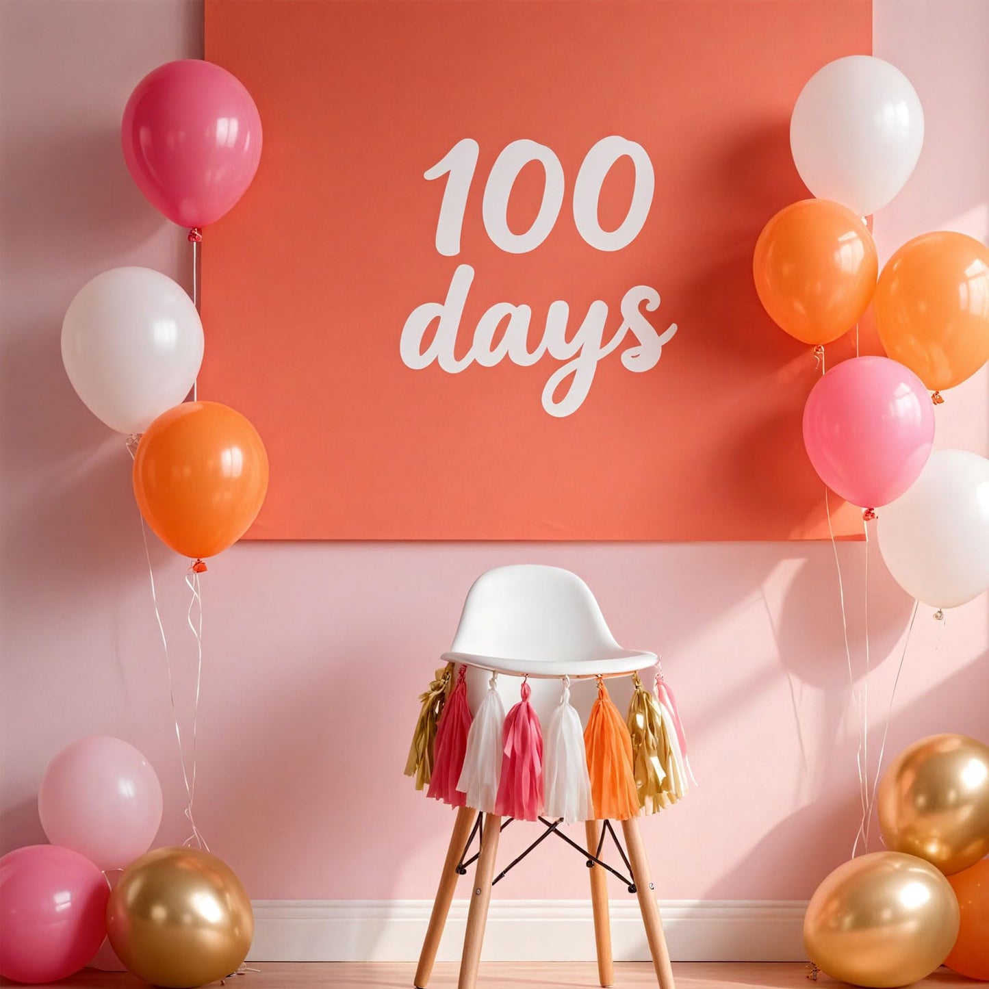 AimtoHome Shiny Tassel Garland Tissue Paper Tassel Banner,Tassels Decorations for Summer Luau Flamingo Girl,Wedding,Pumpkin Birthday Party,Bridal/Baby Shower,Pack of 20 (Hot Pink/Orange/Gold/White)