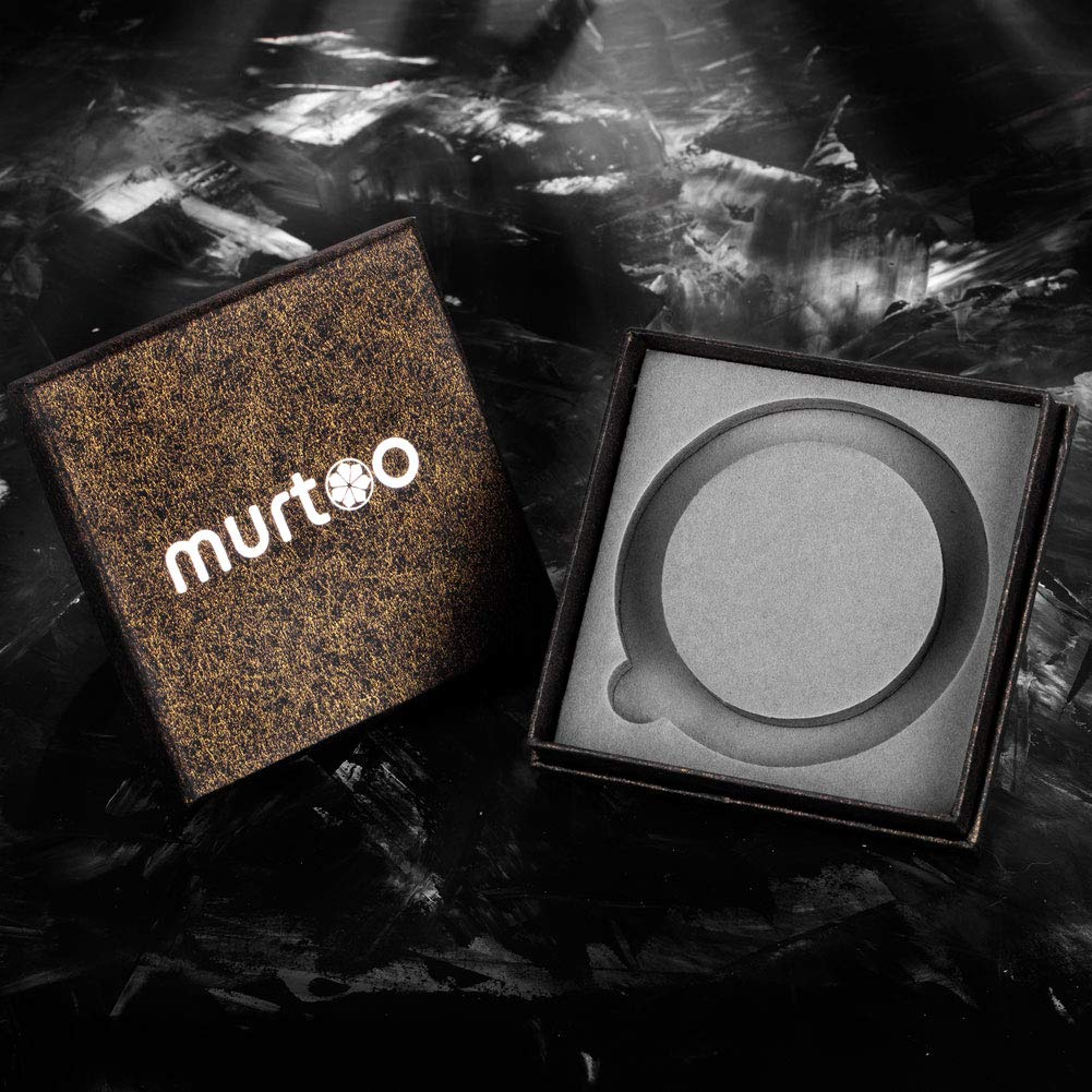 murtoo Mens Bead Leather Bracelet, Blue and Brown Bead and Leather Bracelet for Men (Blue-silver)