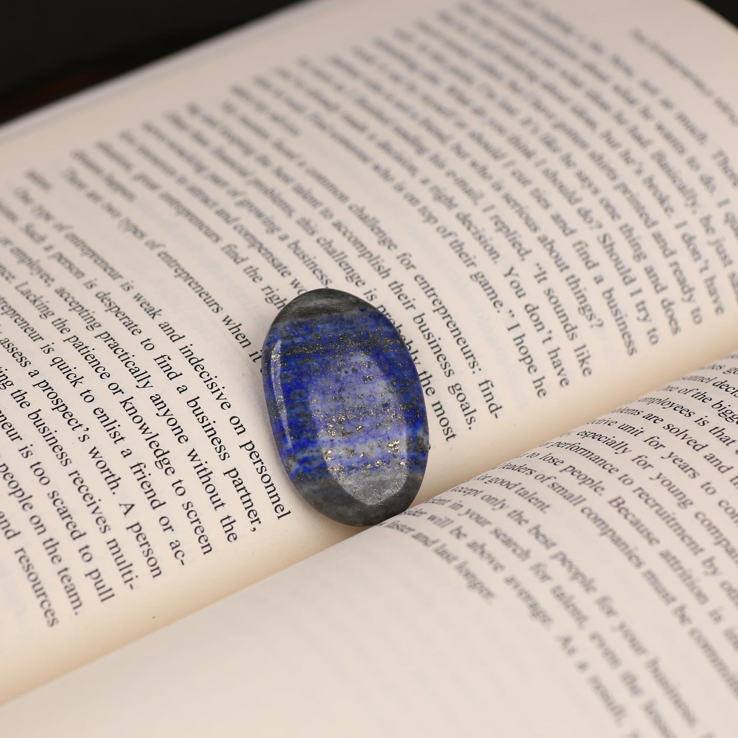 TRRYSTALS Natural Lapis Lazuli Zibu Coin | Gemstone Spiritual Symbol Token for Good Luck | Oval Shaped coin for Positive Energy, Meditation, Home & Office Décor, Thoughtful Gifting