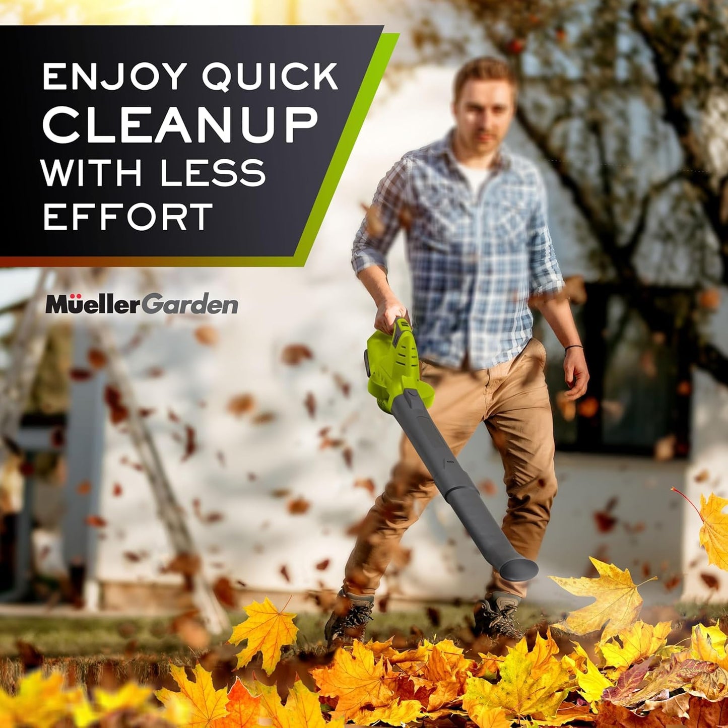 Mueller UltraStorm Cordless Leaf Blower, 2 Batteries Included for 2X Runtime, 140 MPH 20V Brushless Motor, 3.3 lb Lightweight, 2-Speed Variable, 1-Hour Fast Charge, for Lawn, Patio, Driveway & Snow