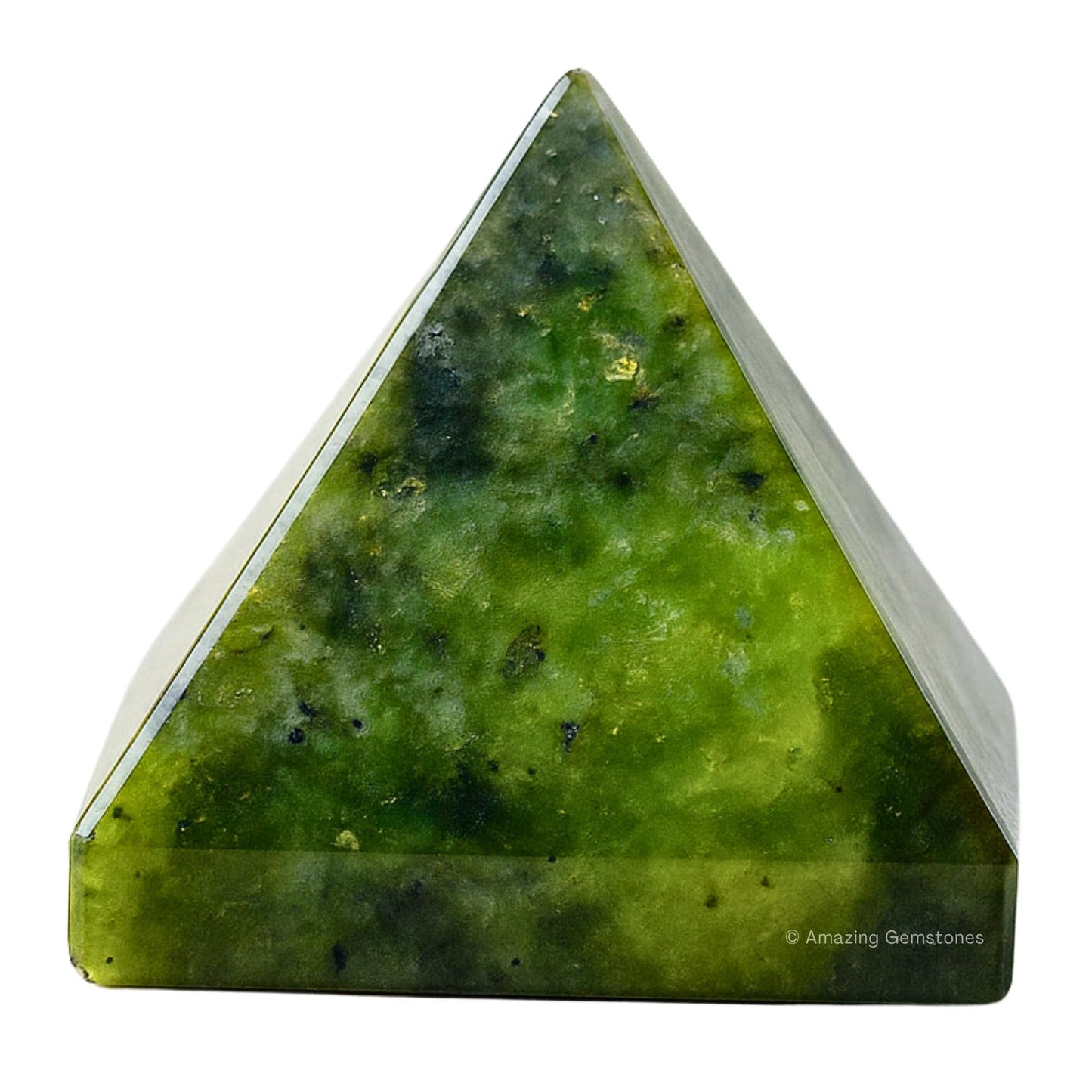 Amazing Gemstone Green Jade Pyramid Crystal Healing Stones - 2" Great Pyramid Figurine of Natural Stone Pyramid for Meditation, Reiki, Chakra Balancing and Crystal Pyramids Grid
