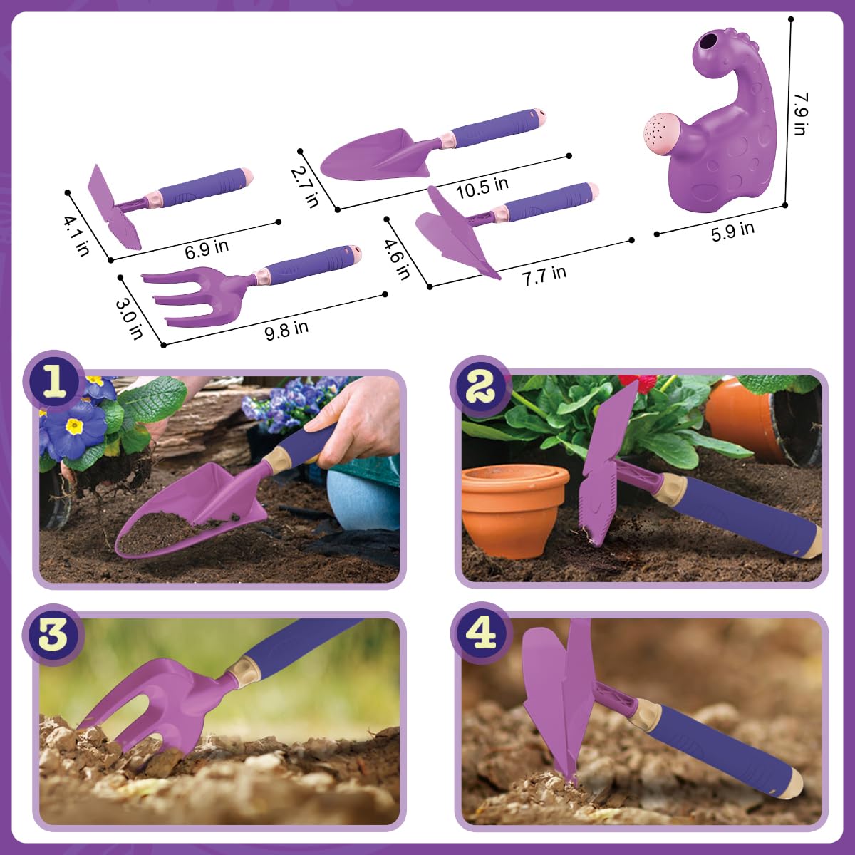 Losbenco 15 PCS Kids Gardening Tool Set for Girls Boys, Toddler Gardening Tools Set with Wheelbarrow, Flower Pot, Storage Bag, Rake, Fork, Shovel, Apron, Outdoor Garden Tool Play Set for Kids