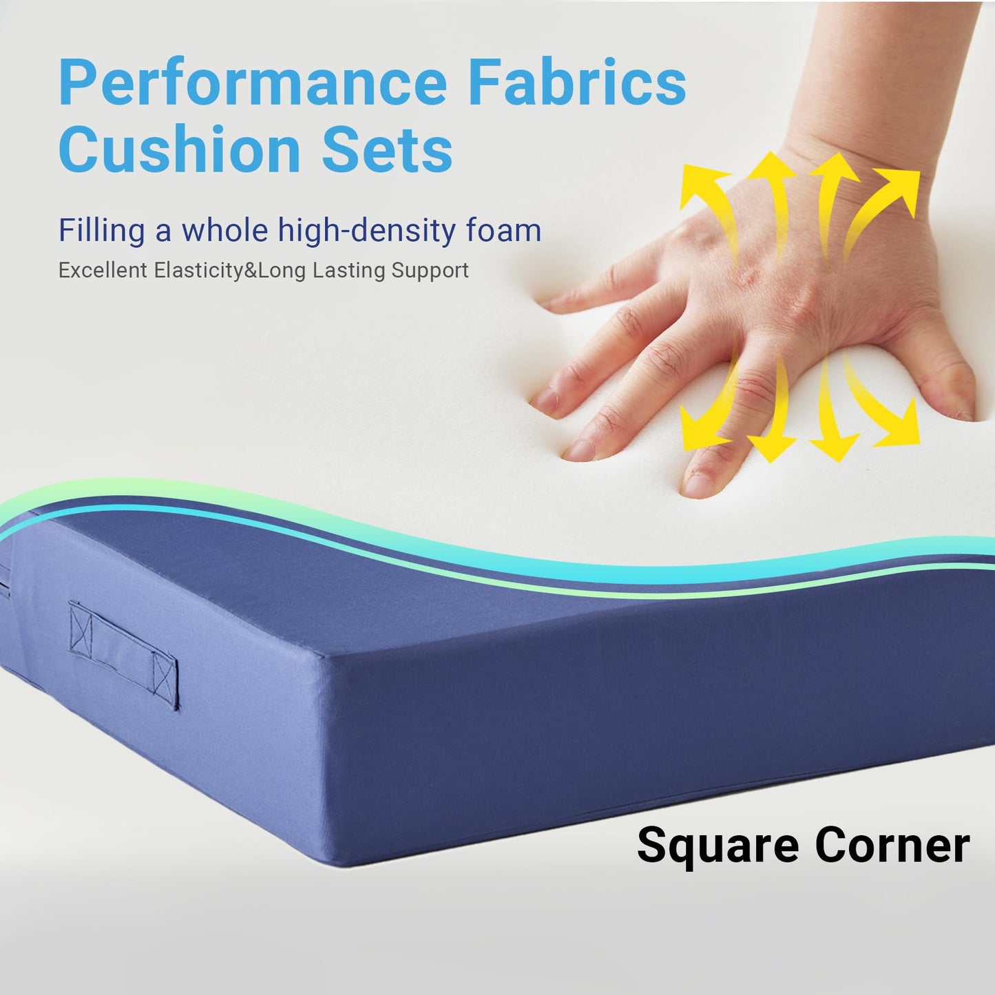 IPYNBAP Outdoor Cushions for Patio Furniture,Outdoor Seat Cushion Set 24 x 24 x 5.75 Inch,Waterproof & Fade Resistant Outdoor Chair Cushions,Deep Patio Chair Cushion with Removable Cover,Navy Blue