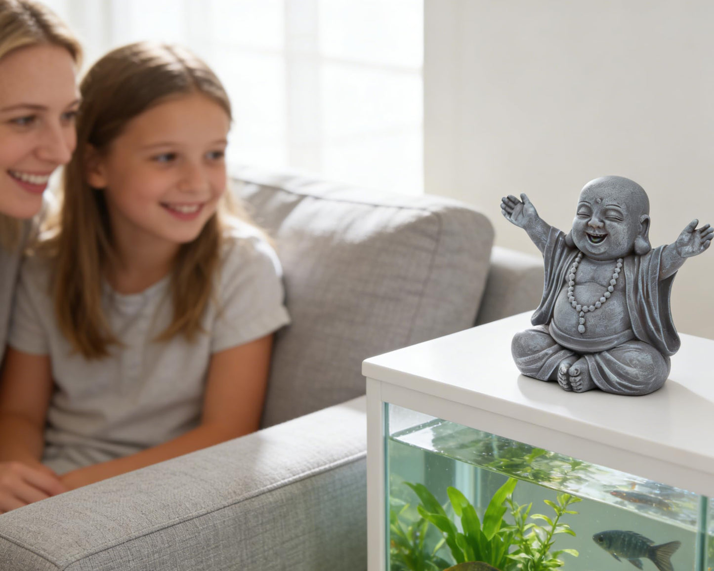AMOIENSIS Laughing Buddha Statue for Zen Space, Relieve Stress Zen Atmosphere for Indoor/Outdoor Feng Shui Decoration