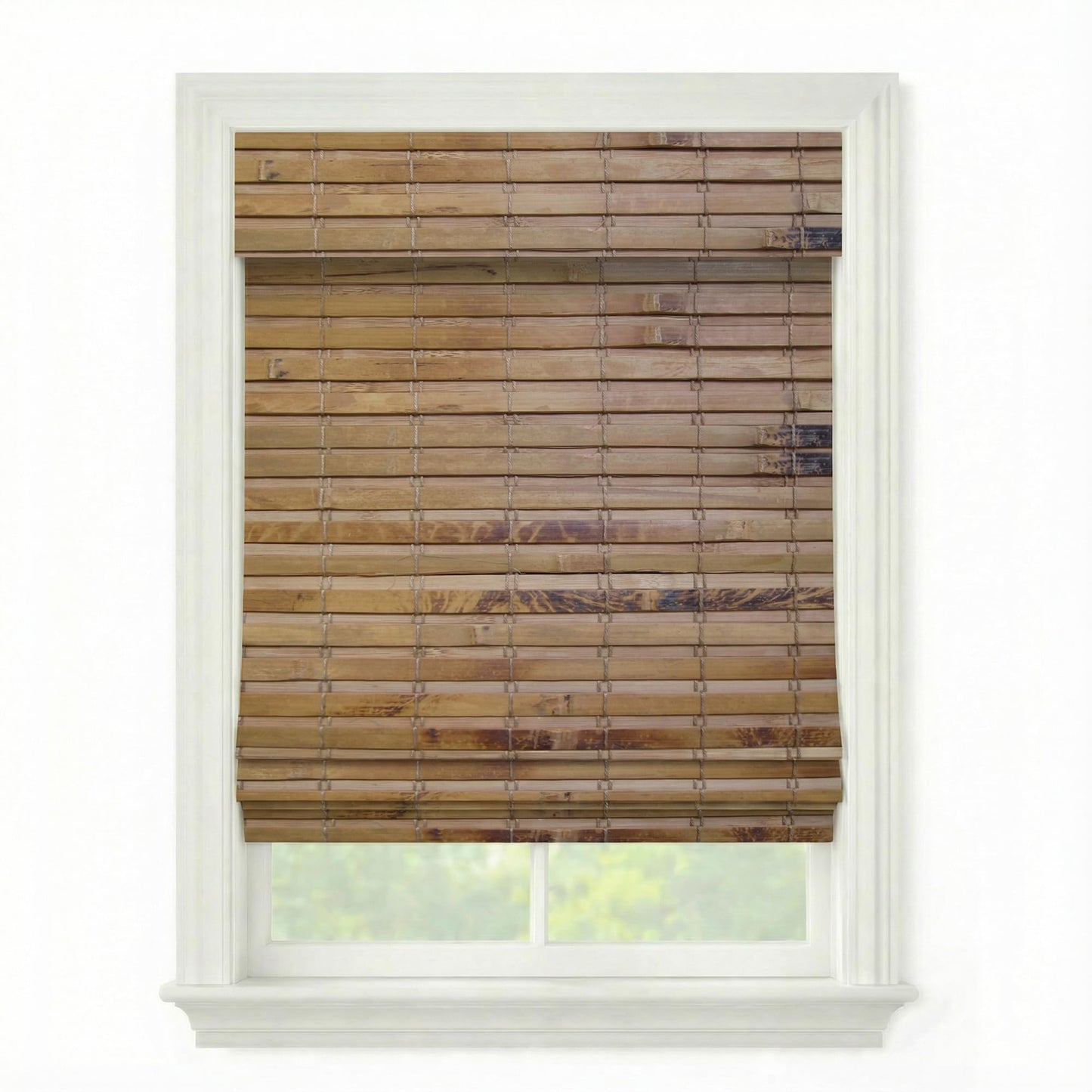 Cordless Woven Wood Roman Shades, Sizes 20 to 72 Wide and 24 to 72 High, Hatteras Camel (Click Customize Now)