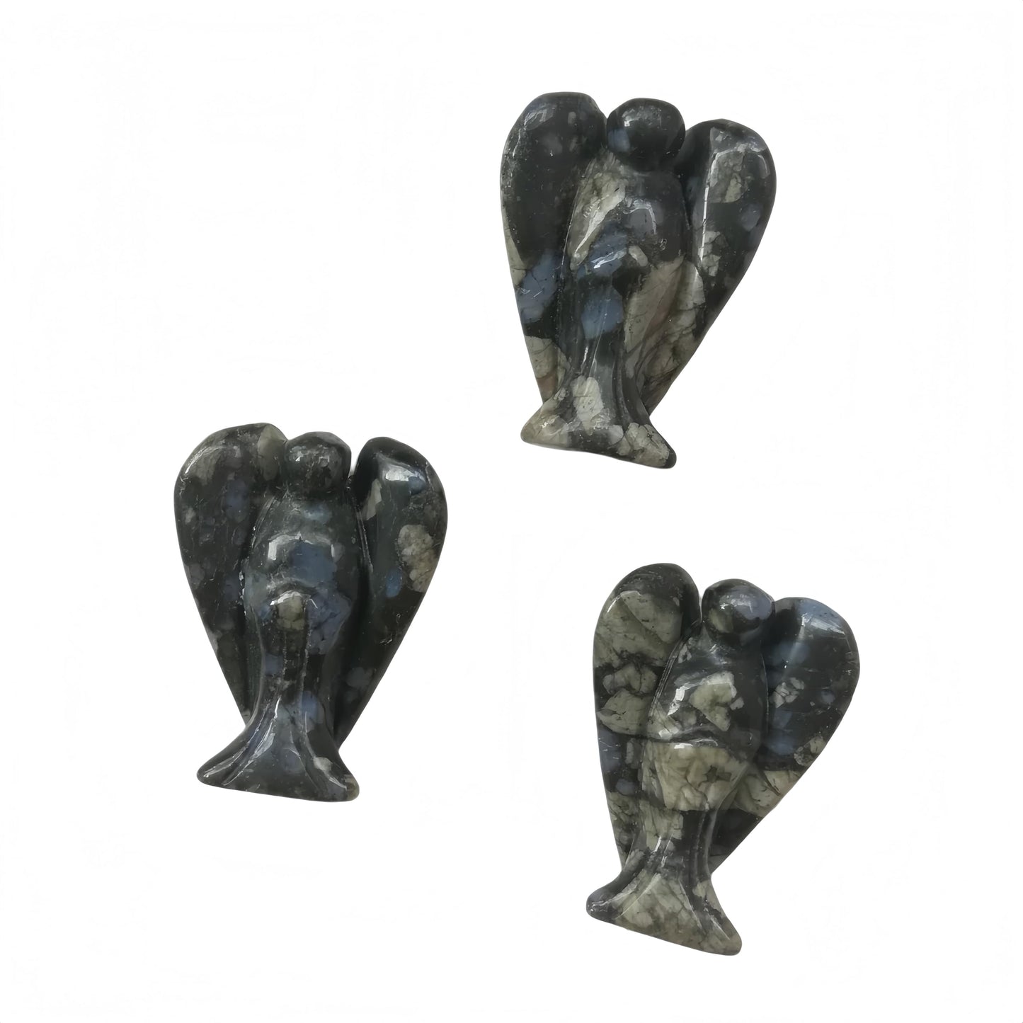 Afucats Natural Rhyolite Healing Guardian Angel Indoor Decorative Stone,1.5 Inches Carving Pocket Palm Statue,Gift for Her Christmas Décor