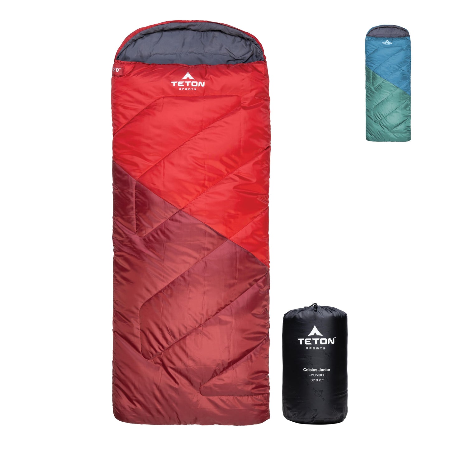 Teton Junior, 20 Degree Sleeping Bag. Finally, Sleeping Bag for Boys, Girls, All Kids, Warm and Comfortable; for All Camping Weather and Built to Last