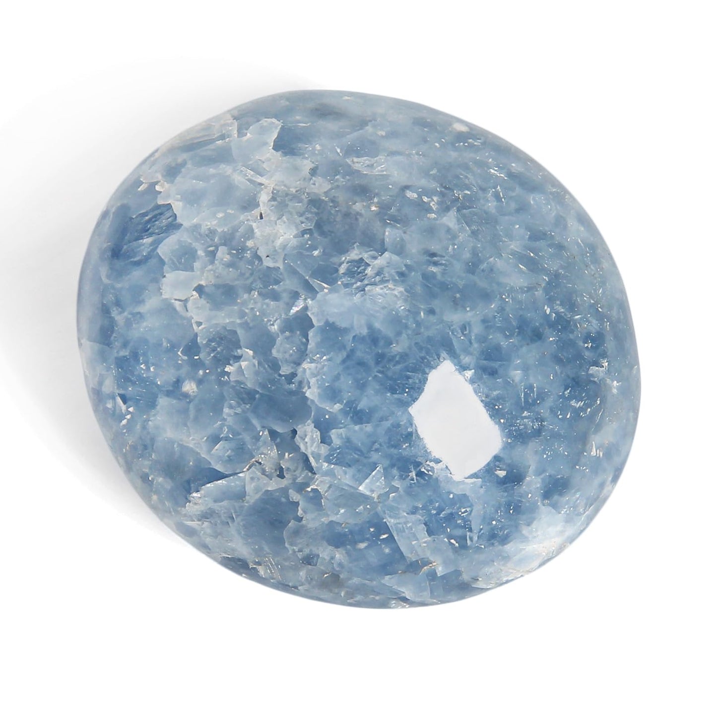 Orientrea Celestite Palm Stone-1 Pc Celestite Pocket Energy Stone, Smooth Healing Crystal Worry Stone