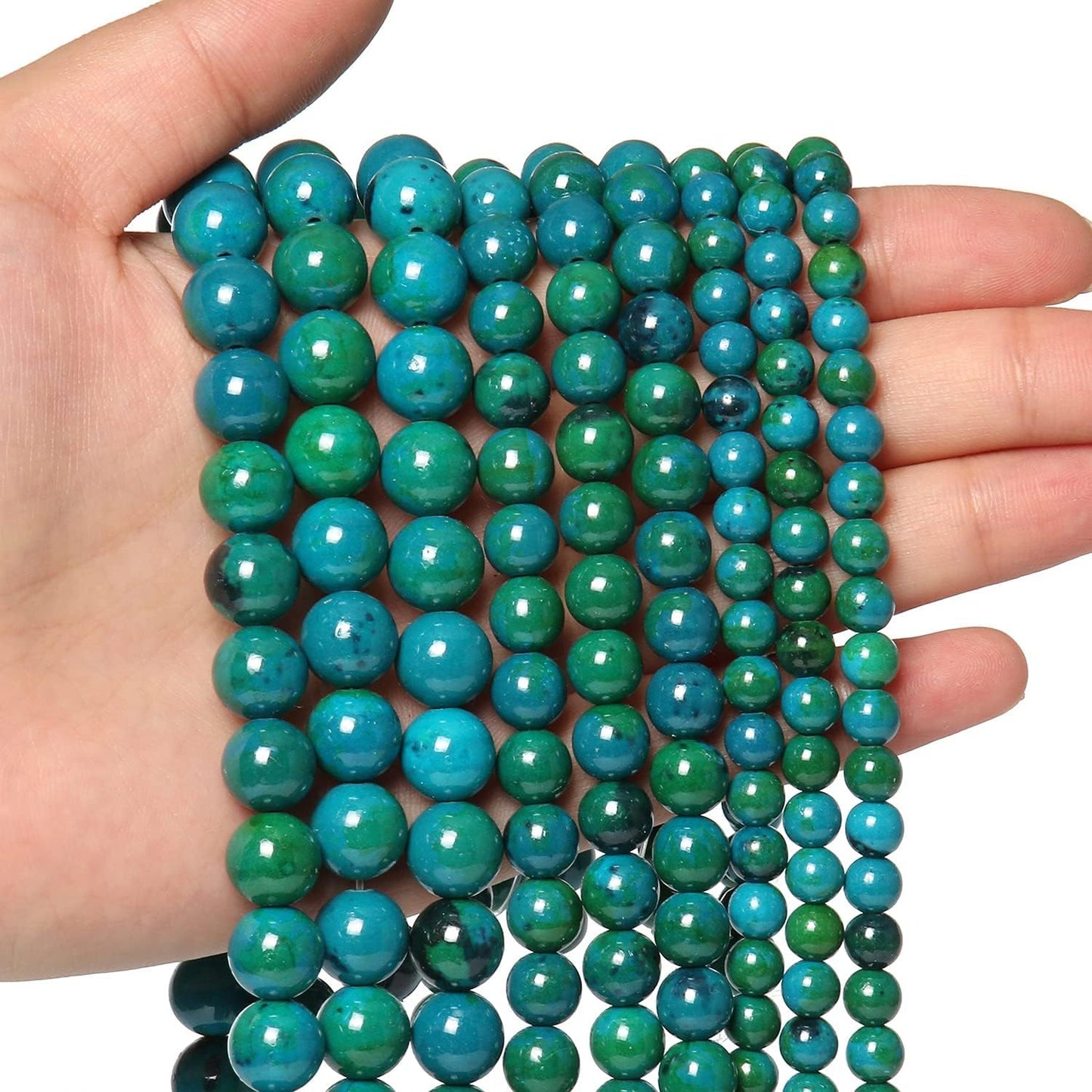 About 60pcs 6mm Natural Stone Beads Phoenix Stone Beads Energy Crystal Power Gemstone for Jewelry Making, DIY Bracelet Necklace