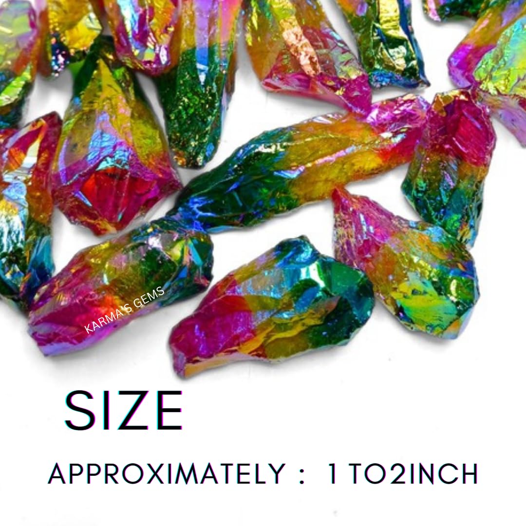 Crystals, Rocks, Jade, Crystals and Healing Stones, Witchcraft Supplies, Healing Crystals, Stones, Healing Stones, Rock Collection, Agate, Raw Stones (Pink-Yellow-Green Aura Quartz, 2 Pcs)