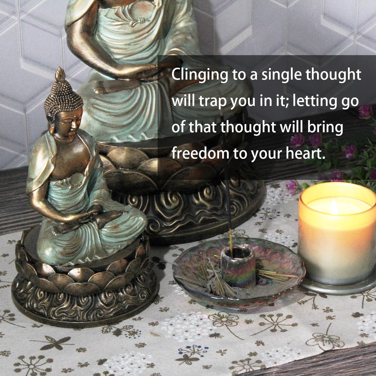 Angel Shine Buddha Statue Buda Gold 8.3" Buddha Statues for Home Decor,Meditation Buddah Statute Decor,Buddah Statute Zen Decoration
