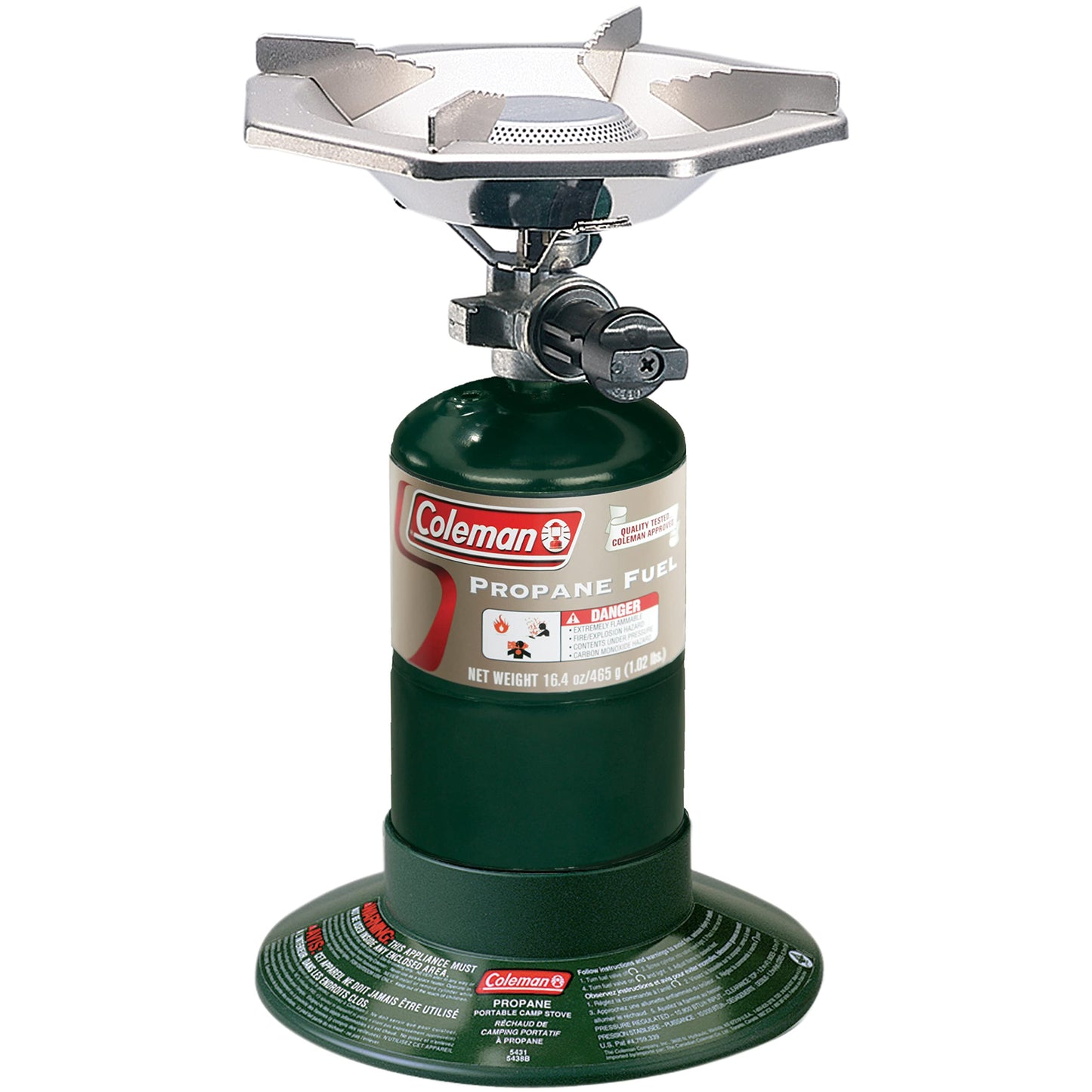 Coleman BottleTop Propane Stove with Adjustable Burner, Portable Camping/Backpacking Cooker with 7650 BTUs of Power for Camping, Tailgating, Grilling, & More