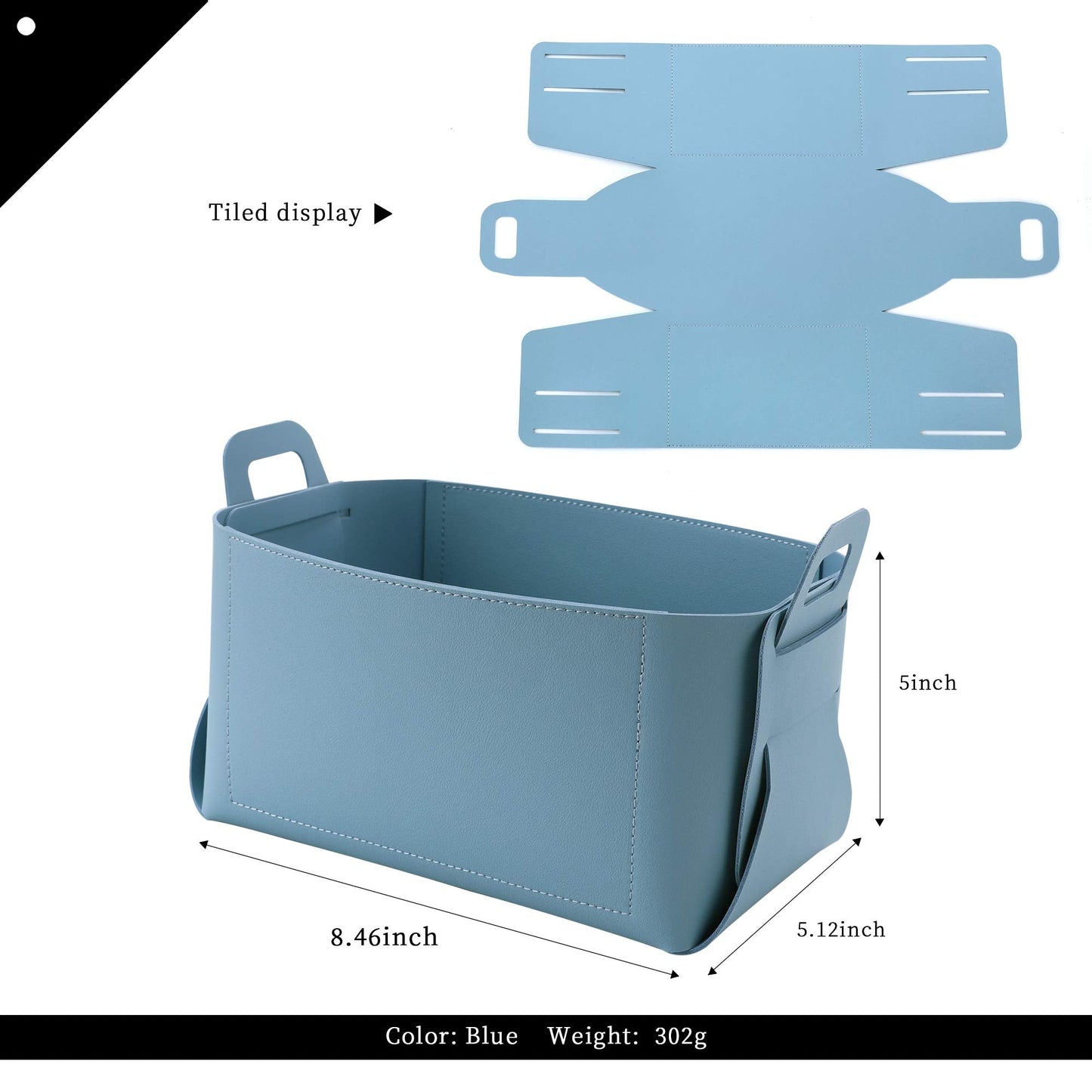 VANTOO Leather Valet Tray, Jewelry Tray, Catchall Tray, Desktop Storage Organizer，Bedside Caddy for Men Key Wallet Watch Coin Phone Change,Candy Holder Sundries Tray,Convenient for Travel (06 Blue 1)