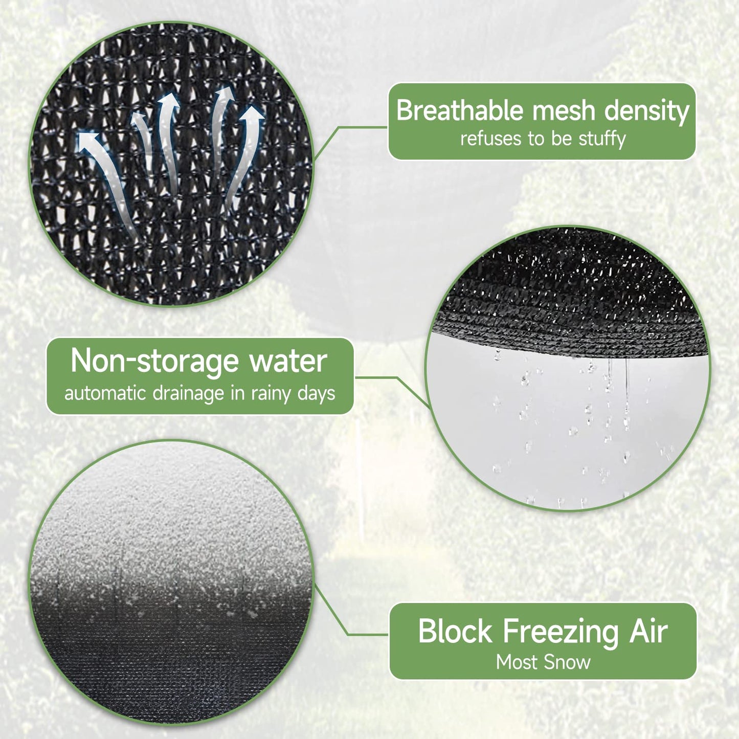 FOTMISHU 75%-80% Shade Cloth 6.5ftx16ft Heavy Duty Anti-Aging Sun Mesh UV Resistant Net, Sunblock Garden Shade Mesh Tarp for Plant Cover, Barn or Kennel, Flowers, Plants, Used for 3 Years or Even Long
