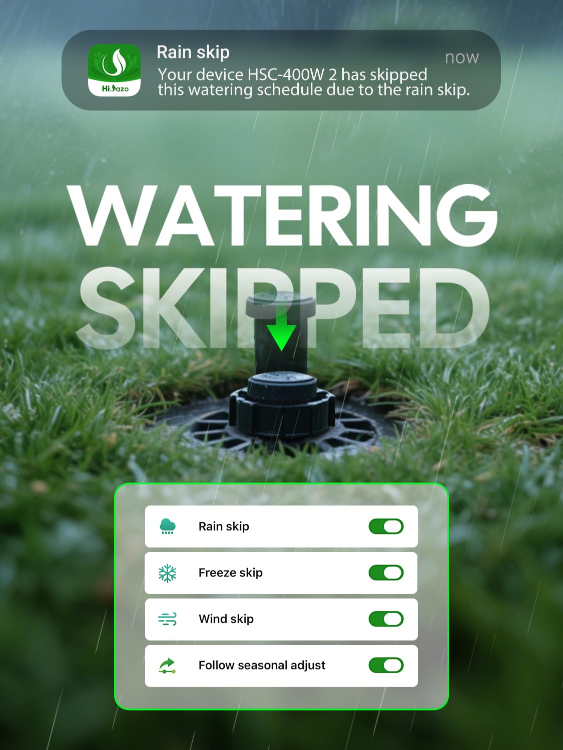 Smart Sprinklers Controller 2.4GHz WiFi, Irrigation Controller Easy Use App Enabled, 4 Zones + 16 Plans, Save Water Auto Skip Rain, Freeze & Wind, 10 Minutes Install