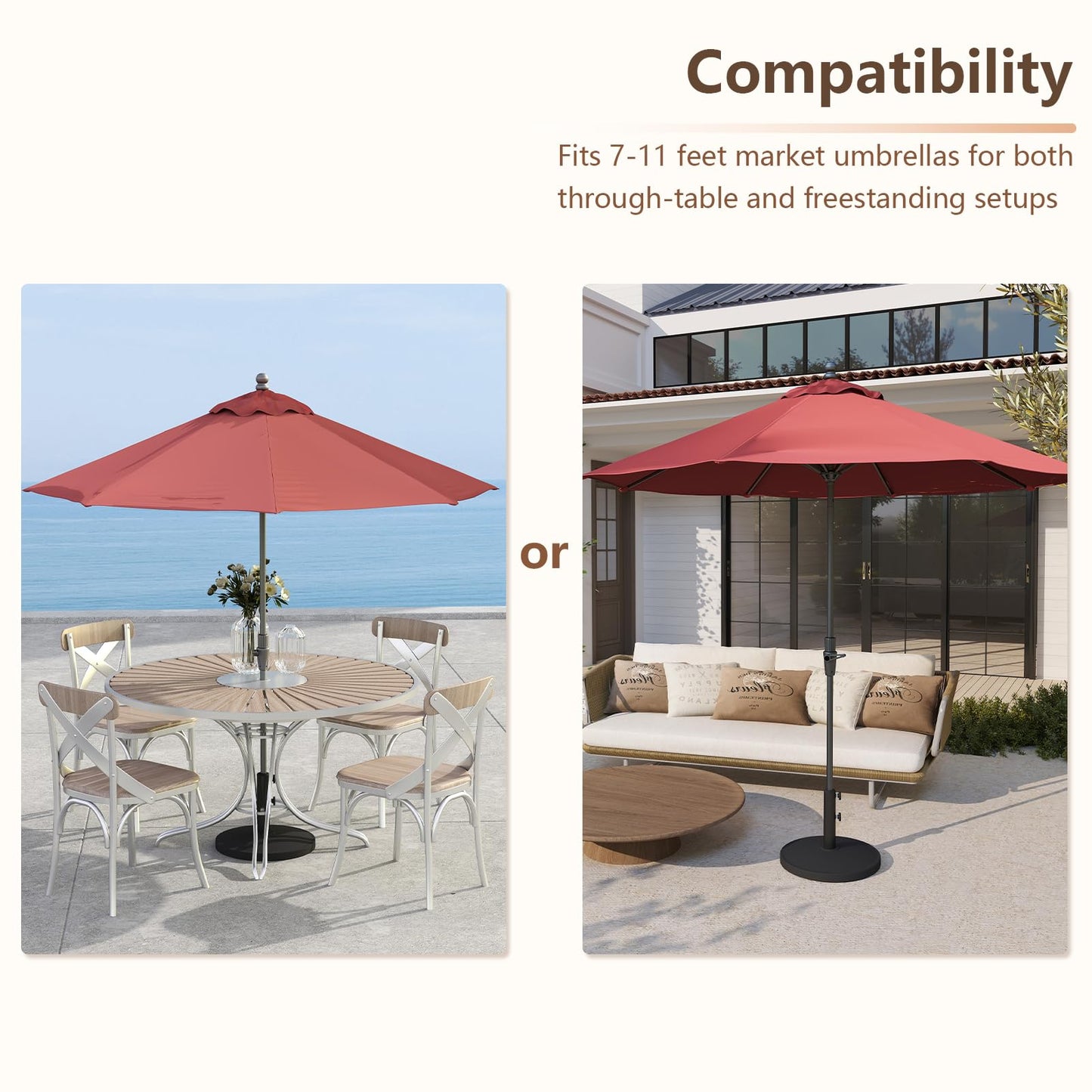 C-Hopetree 42 lb Patio Umbrella Base, Heavy Duty Stand for Outdoor Patio Market Table Umbrella, Black