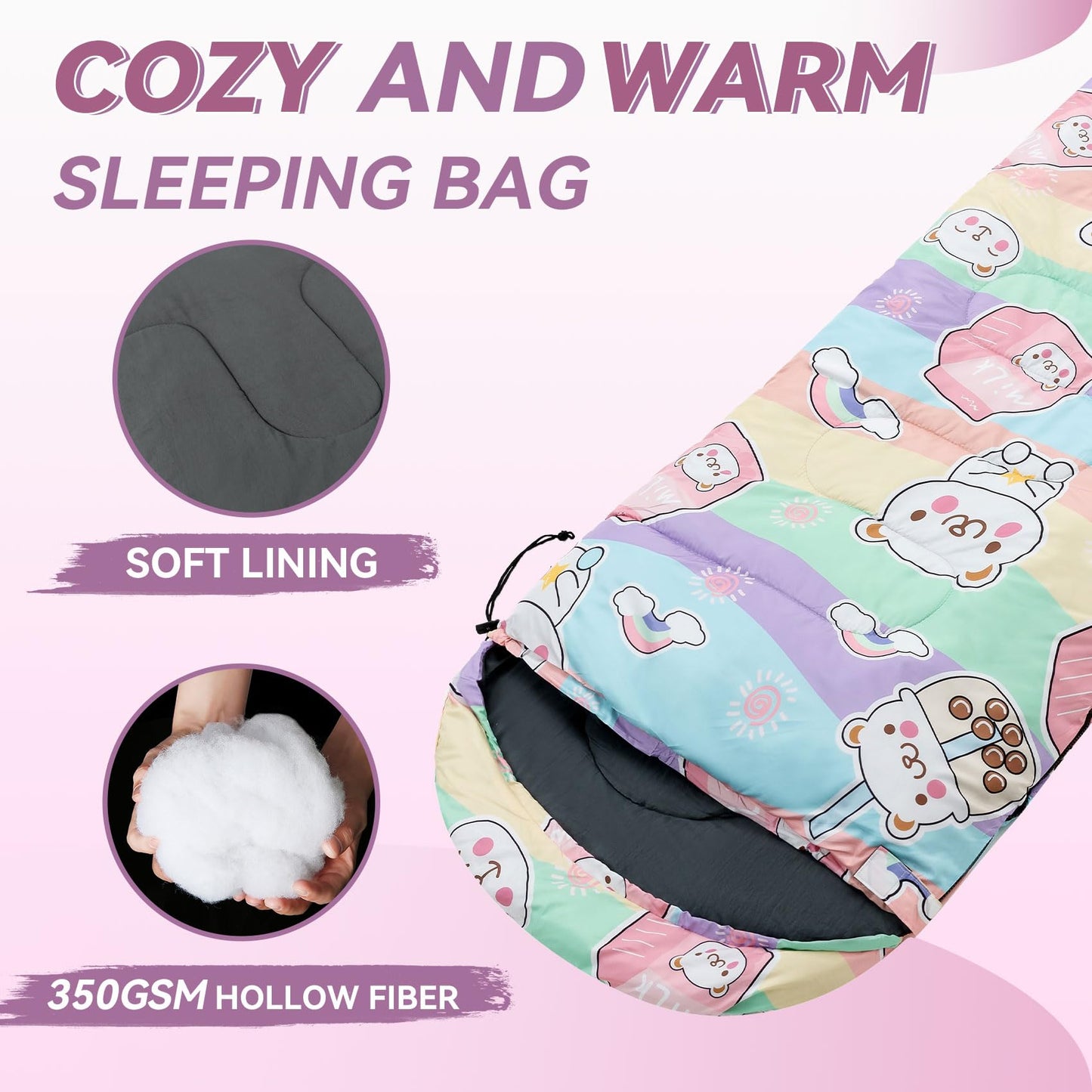 Kids Sleeping Bag for Camping - Lightweight 3 Season Child Backpacking Sleeping Bag for Girls and Boys, Waterproof Compact Youth Camping Gear for Outdoor by Croosseoutdoors