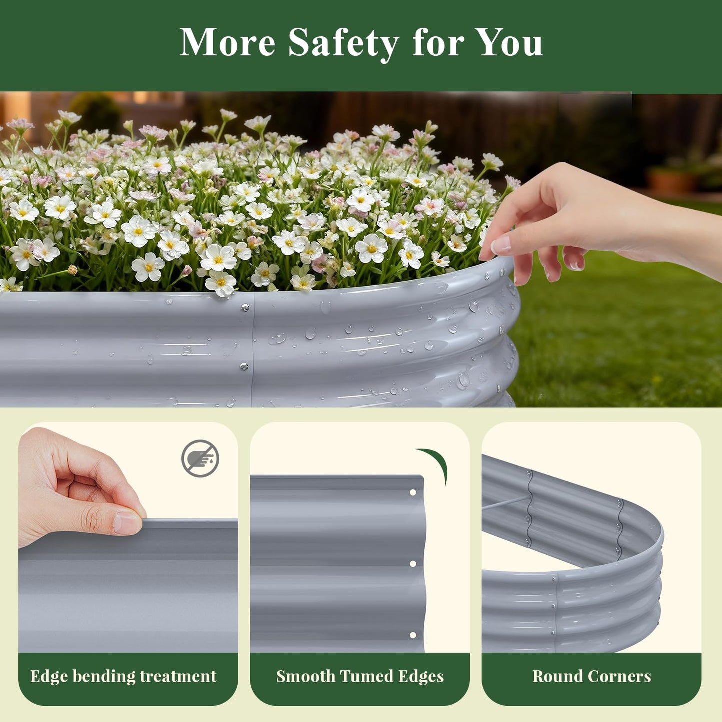 2 Pack 6x3x1ft Raised Garden Bed, 12" Tall Galvanized Metal Raised Beds for Gardening, Rust Resistant Elevated Garden Bed, Planters Box Kit for Outdoor Plants Vegetables Flowers Herbs Tomatoes, Grey
