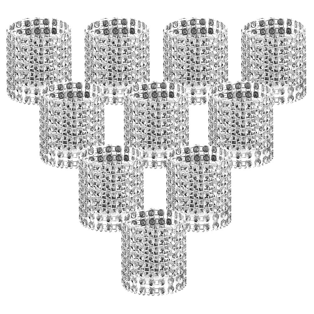 Accmor 100pcs Napkin Rings, Silver Napkin Rings Buckles for Table Decorations, Wedding, Dinner, Party, DIY Decoration