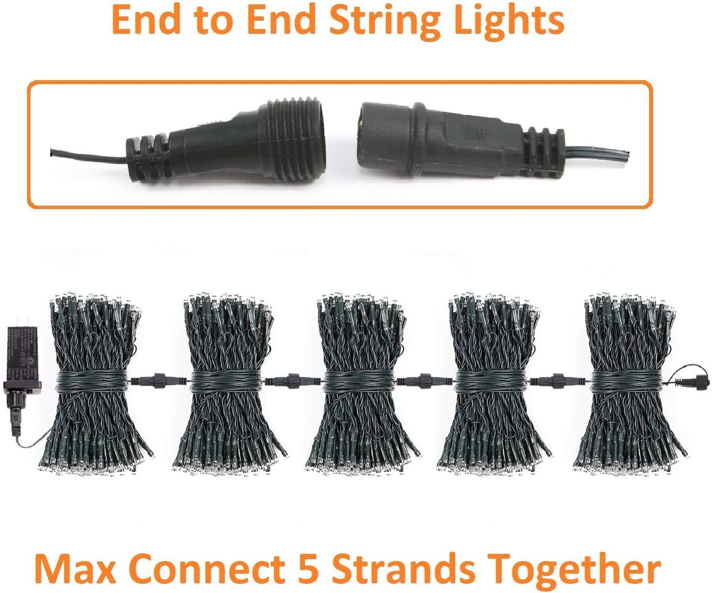 2-Pack Connectable Christmas Lights Outdoor, Total 164FT 400LED Christmas String Lights Waterproof with 8 Modes & Timer, Green Wire Twinkle Lights for Xmas Tree Decorations Outdoor Indoor, Cool White