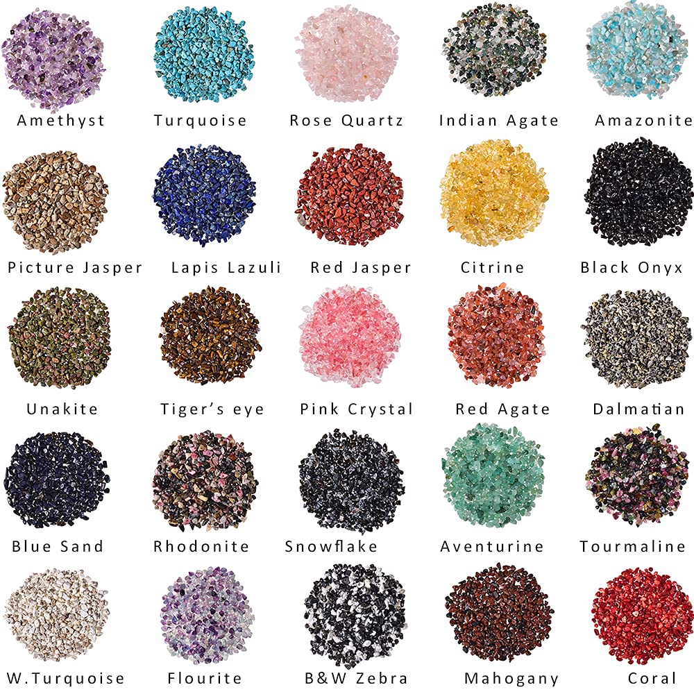 Asingeloo 450pcs 5-8mm Pink Crystal Quartz Tumbled Chip Stone Beads Bulk Irregular Shaped Drilled Loose Gemstones Beads with Box for DIY Jewelry Making