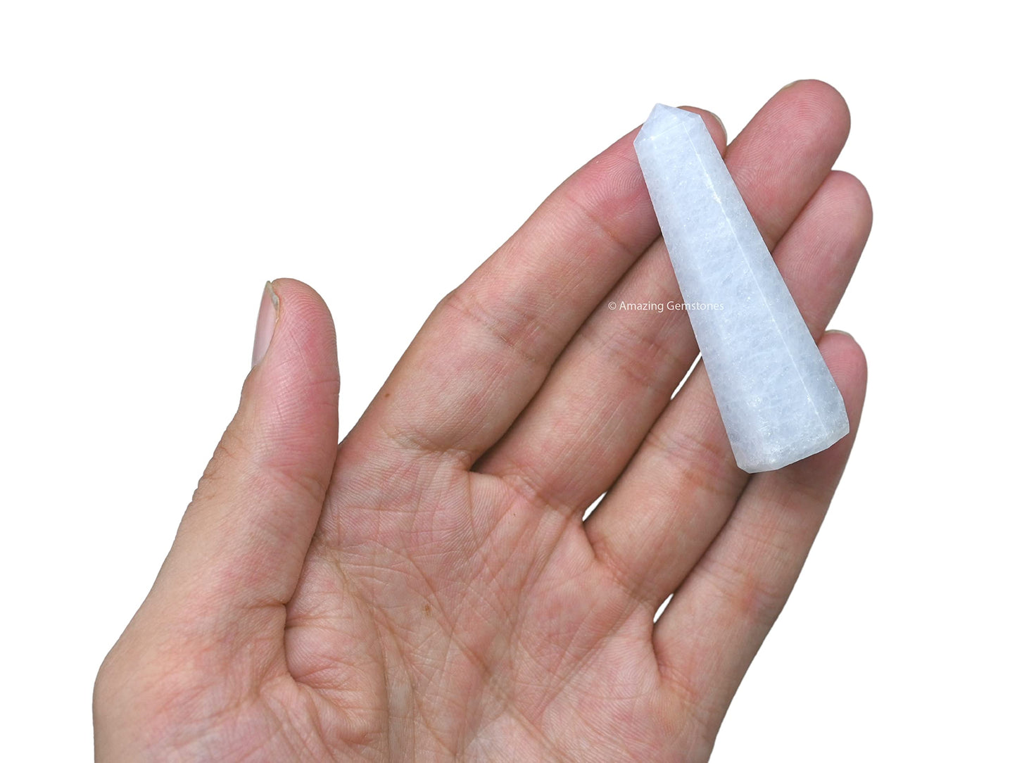 Amazing Gemstone Blue Calcite Celestite Crystal Towers ~ Natural Healing Crystal Point Obelisk for Reiki Healing and Crystal Grid (2" to 3" Inch)