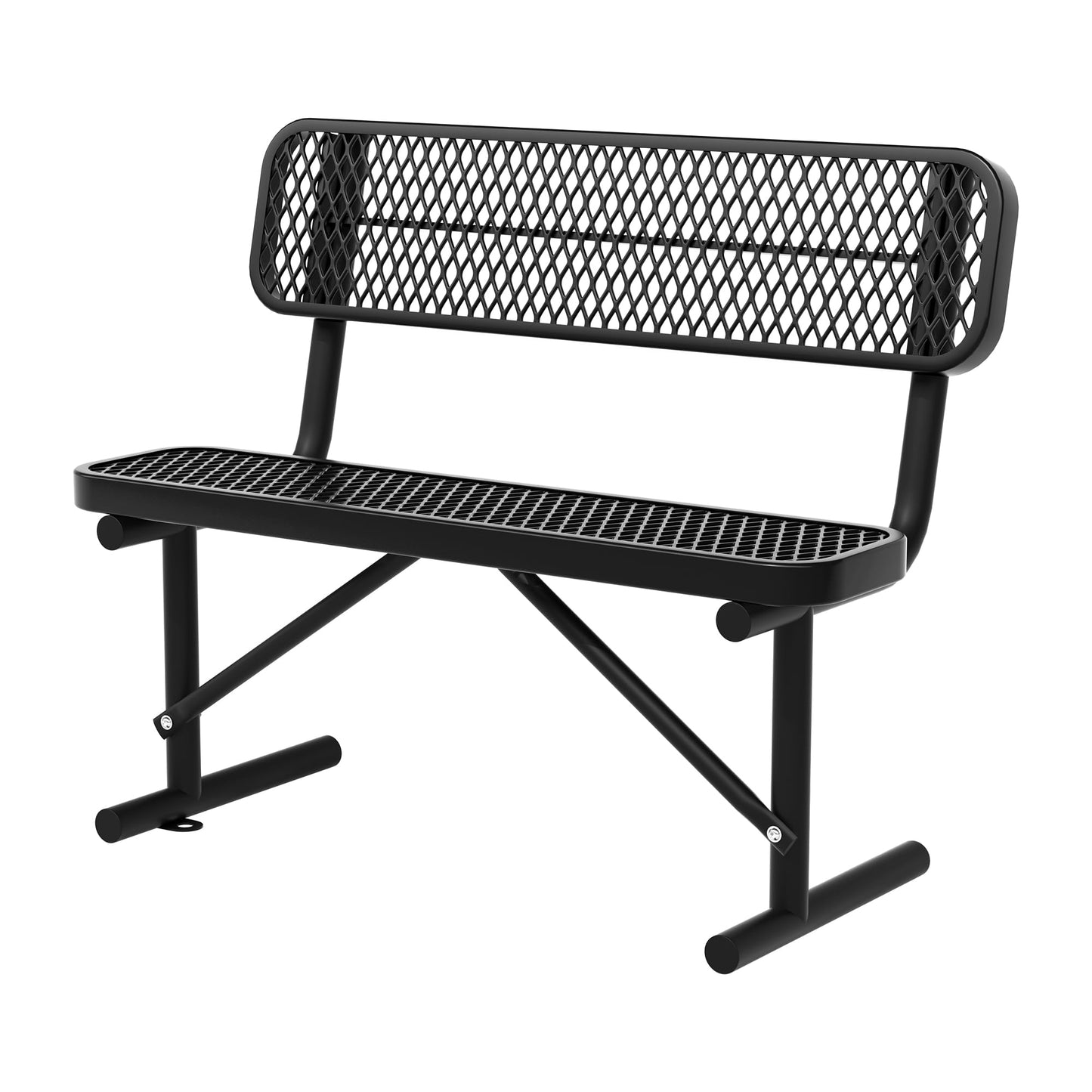 Choosilay 4/6/8 Feet Park Bench for Outside Heavy Duty Metal, Garden Benches Outdoor Bench with Backrest & Portable Frame, for Shopping Malls Stores Parks Patios Decks, Black