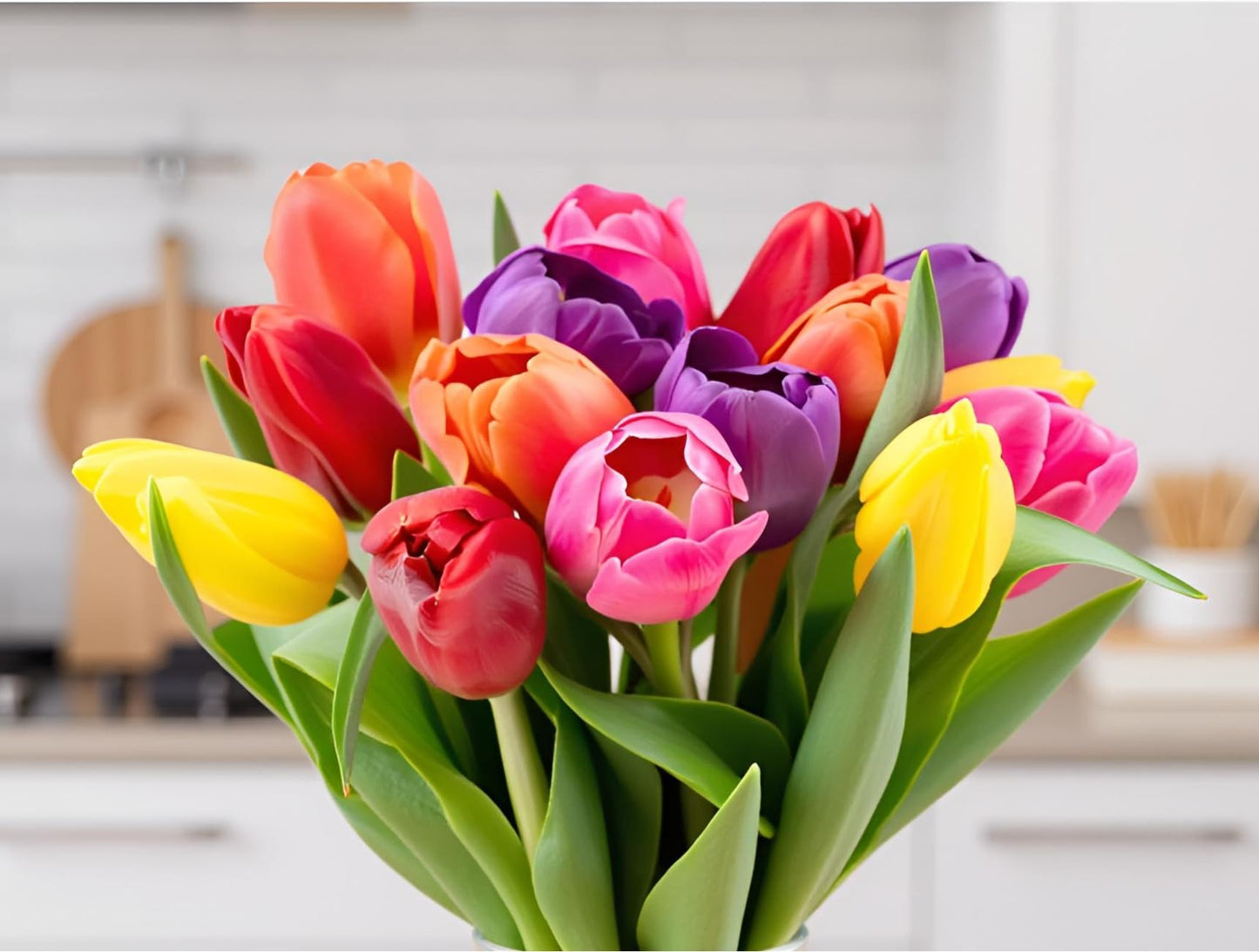 Stargazer Barn – 15 Stem Rainbow Tulips Bouquet – Mother’s Day Flowers for Mom – Fresh Flower Delivery, Farm Fresh, Hand-Tied in USA, Ready to Gift – No Vase Included
