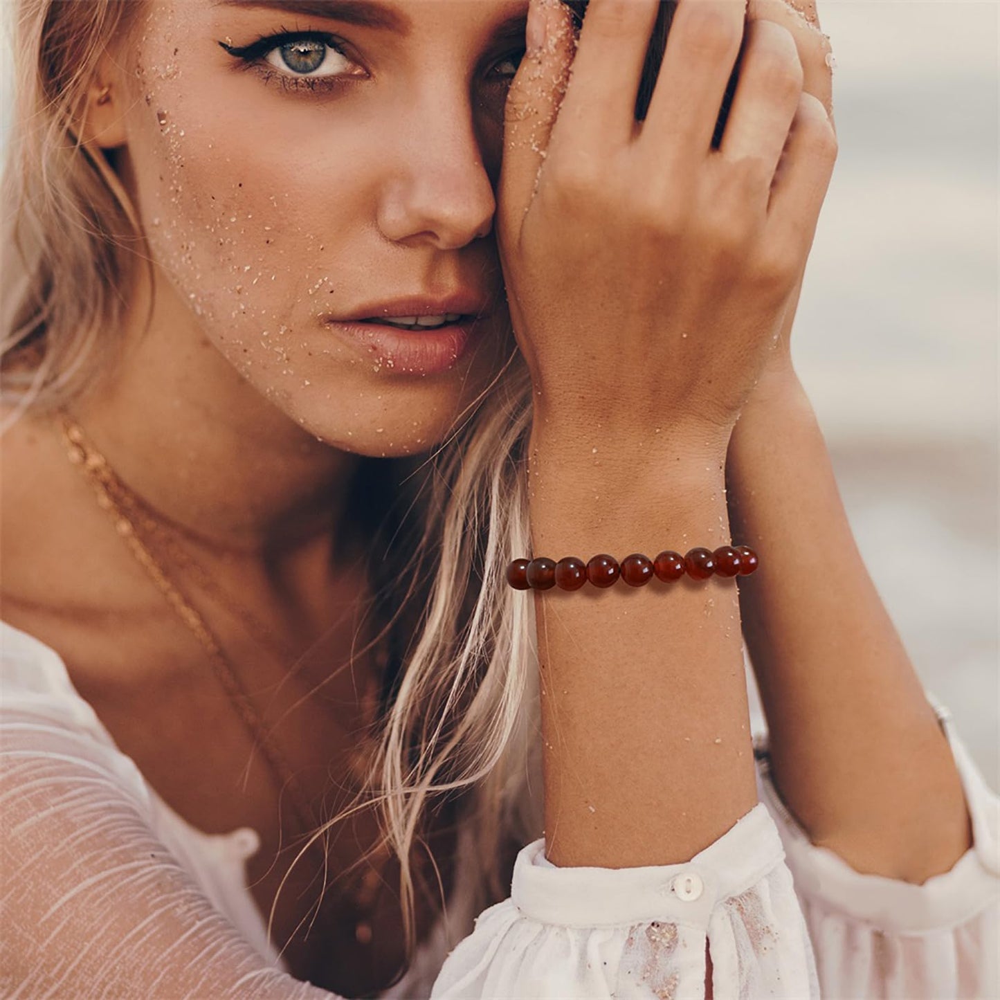 Citrine Bracelet for Women 8mm Handmade Adjustable Citrine Crystal Bracelet Natural Stone Citrine Beaded Bracelet Healing Crystal Bracelets Citrine Jewelry for Women