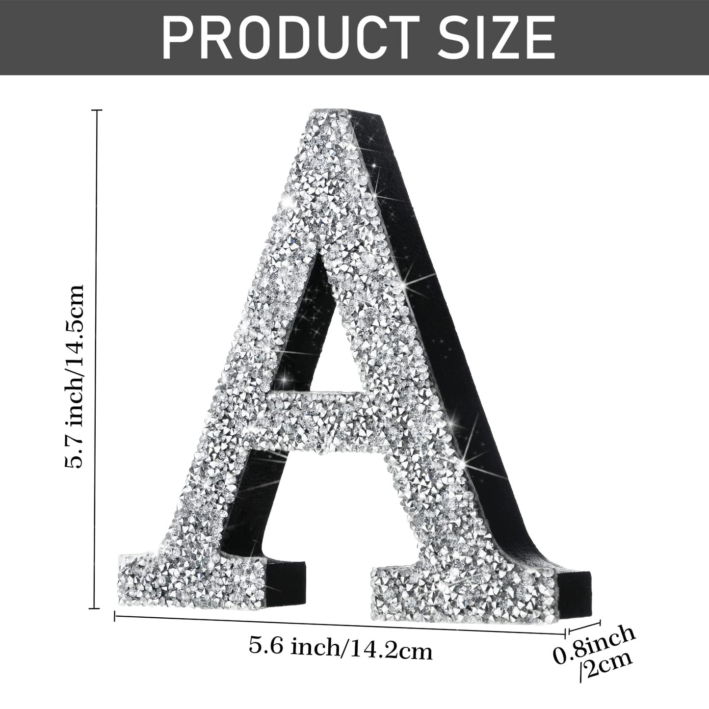 Qunclay Silver Crystal Diamond Bling Letters Crushed Diamond Decoration Wooden Glitter Letter with Screw and Hooks Rhinestone Gift for Wedding Y2k Mcbling Bedroom Wall Decor(Letter A,5.7"l X 5.7"w)