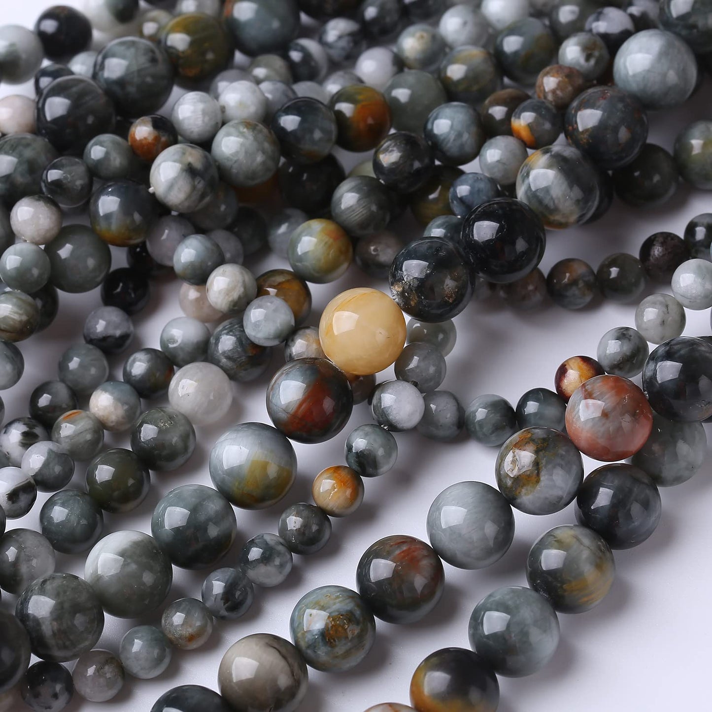 60PCS 6MM Hawk Eye Stone Beads Energy Healing Beads for DIY Jewelry Bracelet Necklace Making for Jewelry Making 15Inch