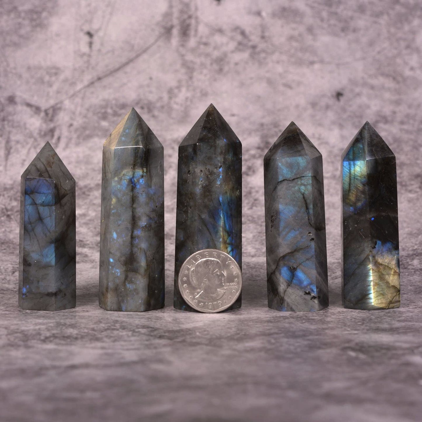 Large Labradorite Crystal Tower Healing Crystal Wand For Spiritual Use Hexagonal Point Reiki Chakra Gemstone Home Office Decor