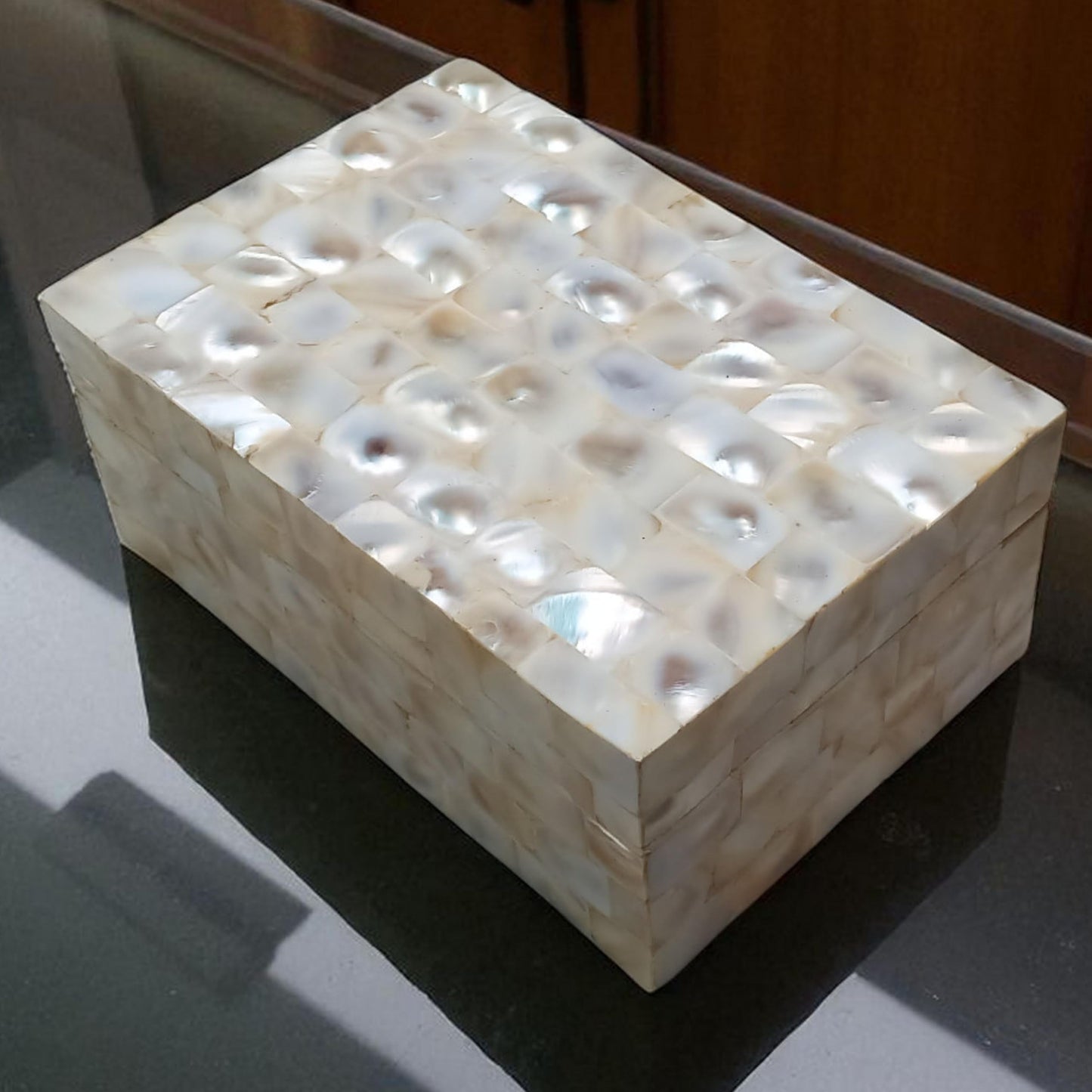 White Decorative Wooden Box | Unique Handcrafted Shiny Jewelry Storage Box | Elegant Keepsake Organizer for Home Décor | 6X4X2.5"Inch Great Birthday Gift, Wedding Gift & Special Occasion Present