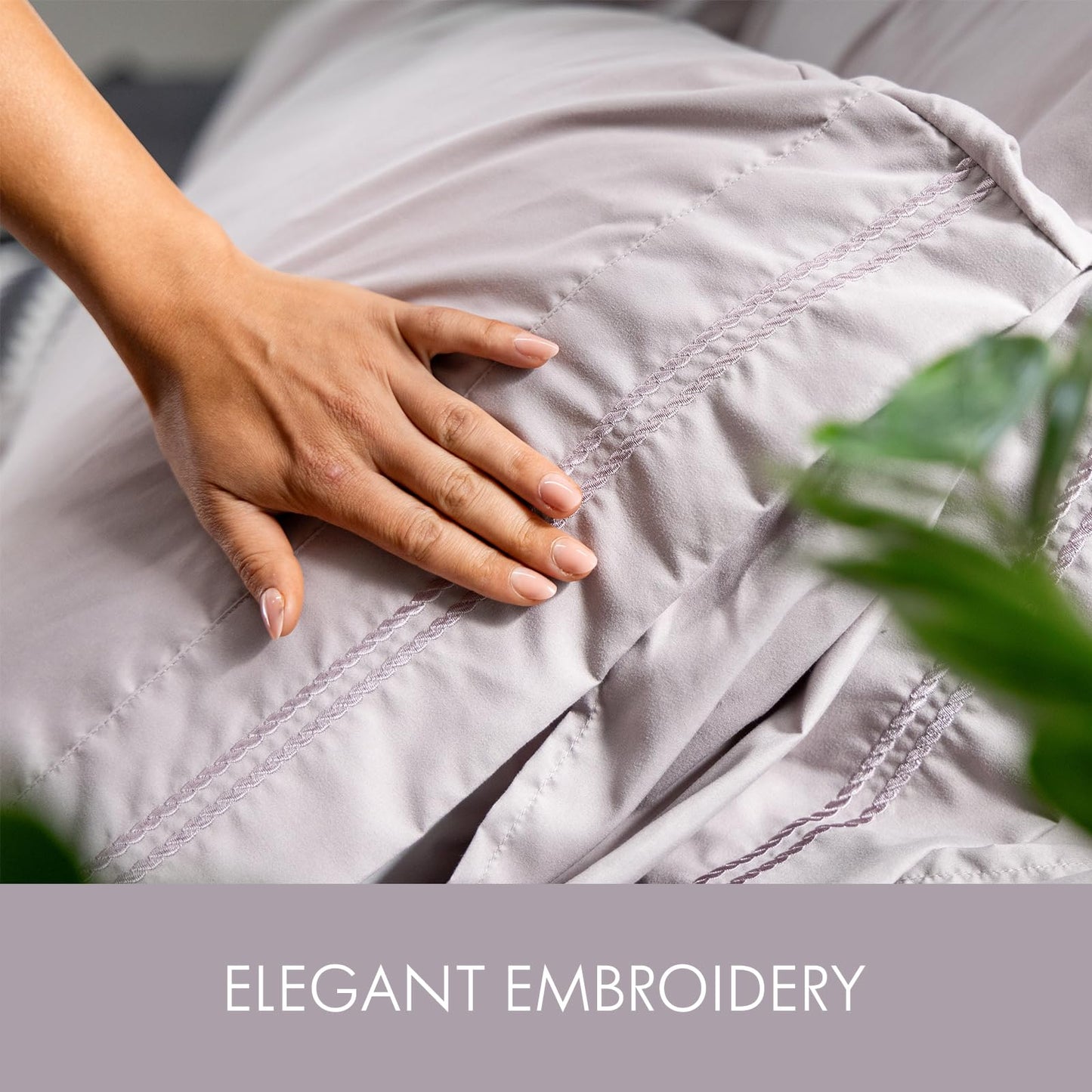ClevaHome Queen Size Sheet Set - 6 Piece Soft Breathable Luxury Bed Sheet Set - Shrinkage & Fade Resistant Embroidered Bedding Sheet with Deep Pocket, 2 Extra Pillowcases (Queen, Purple Dove)