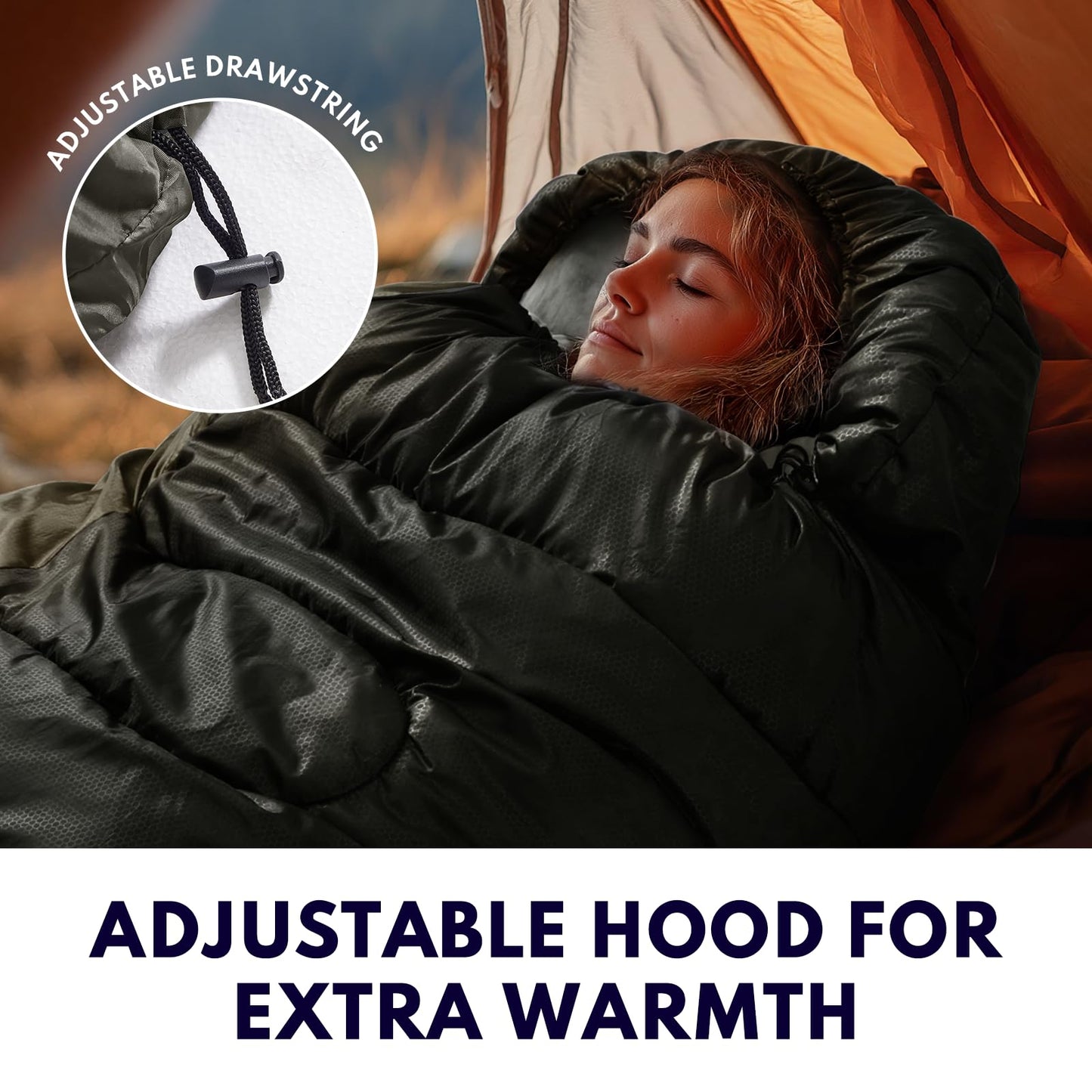 TANSTRIDER XXL Winter Sleeping Bags for Adults Cold Weather,Camping Sleeping Bag for Kids with Compression Sack,4 Season Camping Essentials Gear for Hiking,Traveling,Outdoor,Backpacking,Climbing