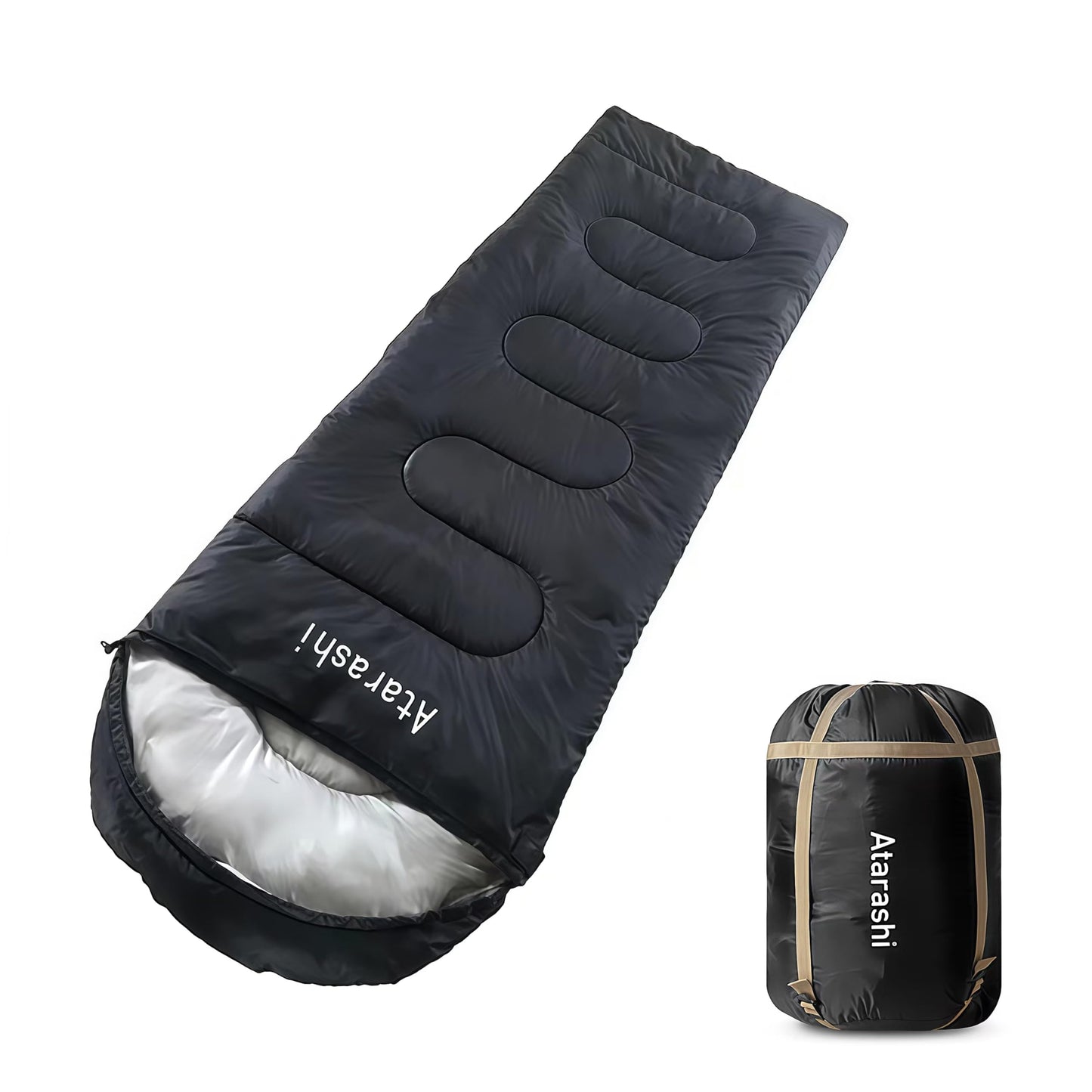Atarashi 3-4 Season Sleeping Bag for Adults - Light Warm Extra-Large with Compression Sack- Great for Camping, Hiking, Backpacking & Outdoor Adventures