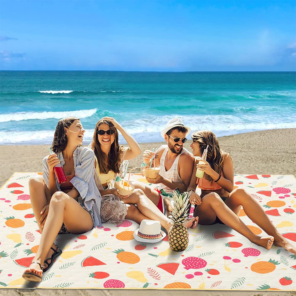 TaTalife Picnic Blankets, Portable Outside Baby Blanket, 3 Layer Picnic Mat for Camping, 79" x 59" Large Waterproof Sand Proof Camping Blanket, Lightweight Folding Portable Travel Blanket