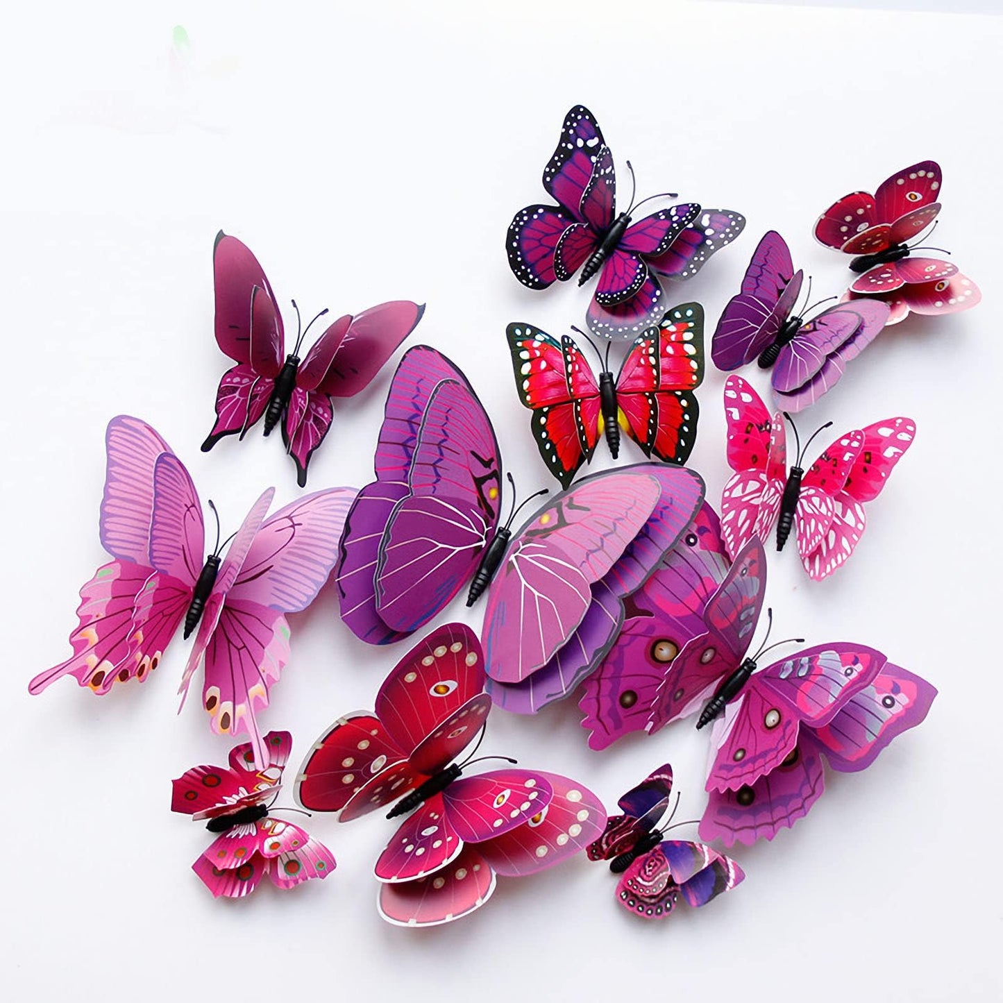 OPSEAM Butterfly Wall Decor 24/48 PCS, 3D Butterflies Stickers for Party Decorations with Magnets(Purple, 24)
