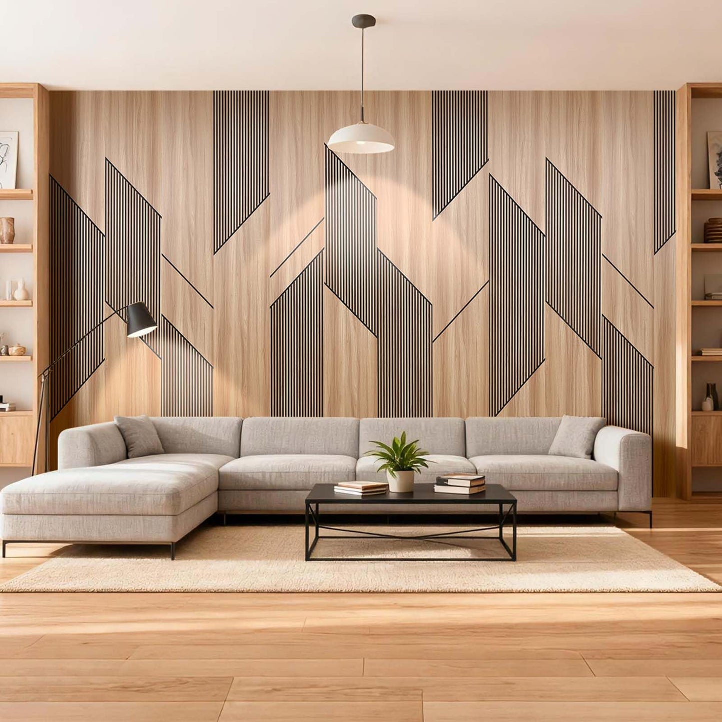 SSHENGYA 8-Pack Teak Wood Grain 3D Wall Panels with Adhesive, Peel and Stick PVC Wall Tiles for Accent Wall, Covers 82.15 Sq Ft for Luxury Living Room & Bedroom Decor