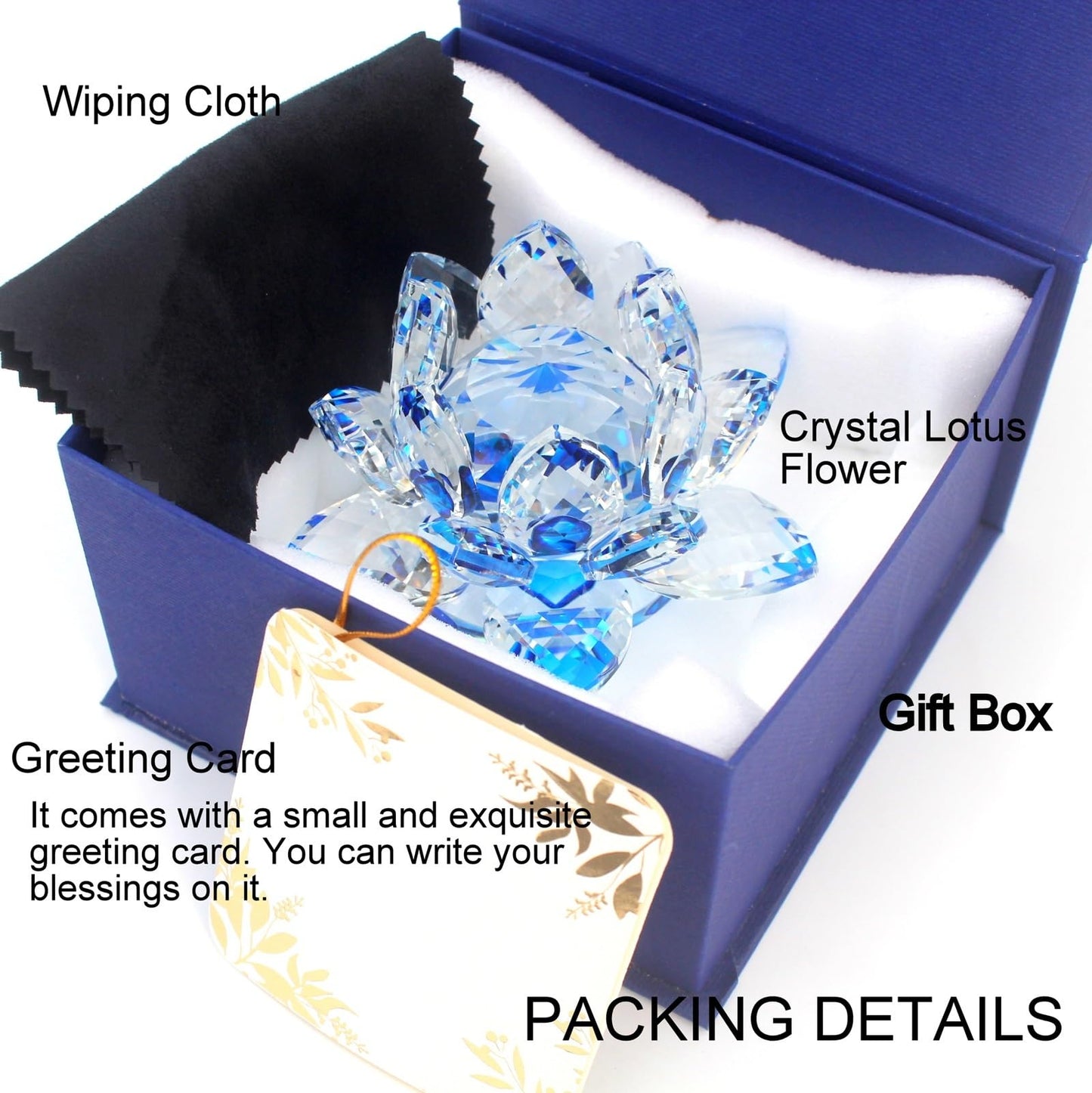 TENGFENG Sparkle Crystal Lotus Flower - 4'' Hue Reflection Clear Crystal Lotus for Feng Shui Home Decor Sun Catcher Ornaments or Paper Weight with Gift Box (100MM) Transparent Pink
