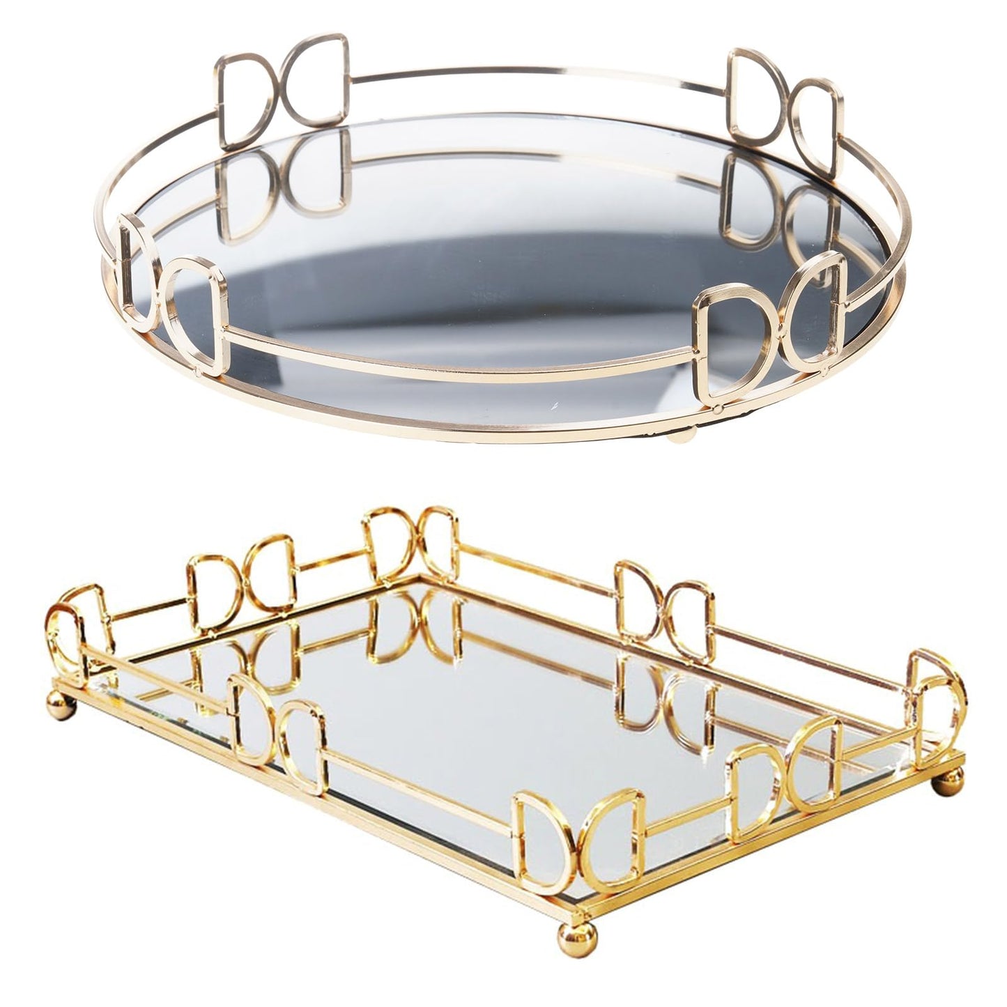 hejhncii Stylish Antique Mirroring Display Tray Home Accessory for Stylish Storage and Display in Bathroom or Bedroom Wedding