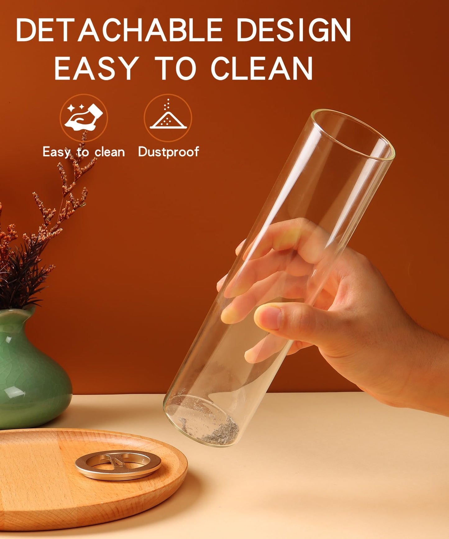 Incense Holder for Sticks [Anti-Ash Flying], Modern Insence-Stick Burner Holder with Removable Glass Ash Catcher, for Home Decor Yoga Meditation