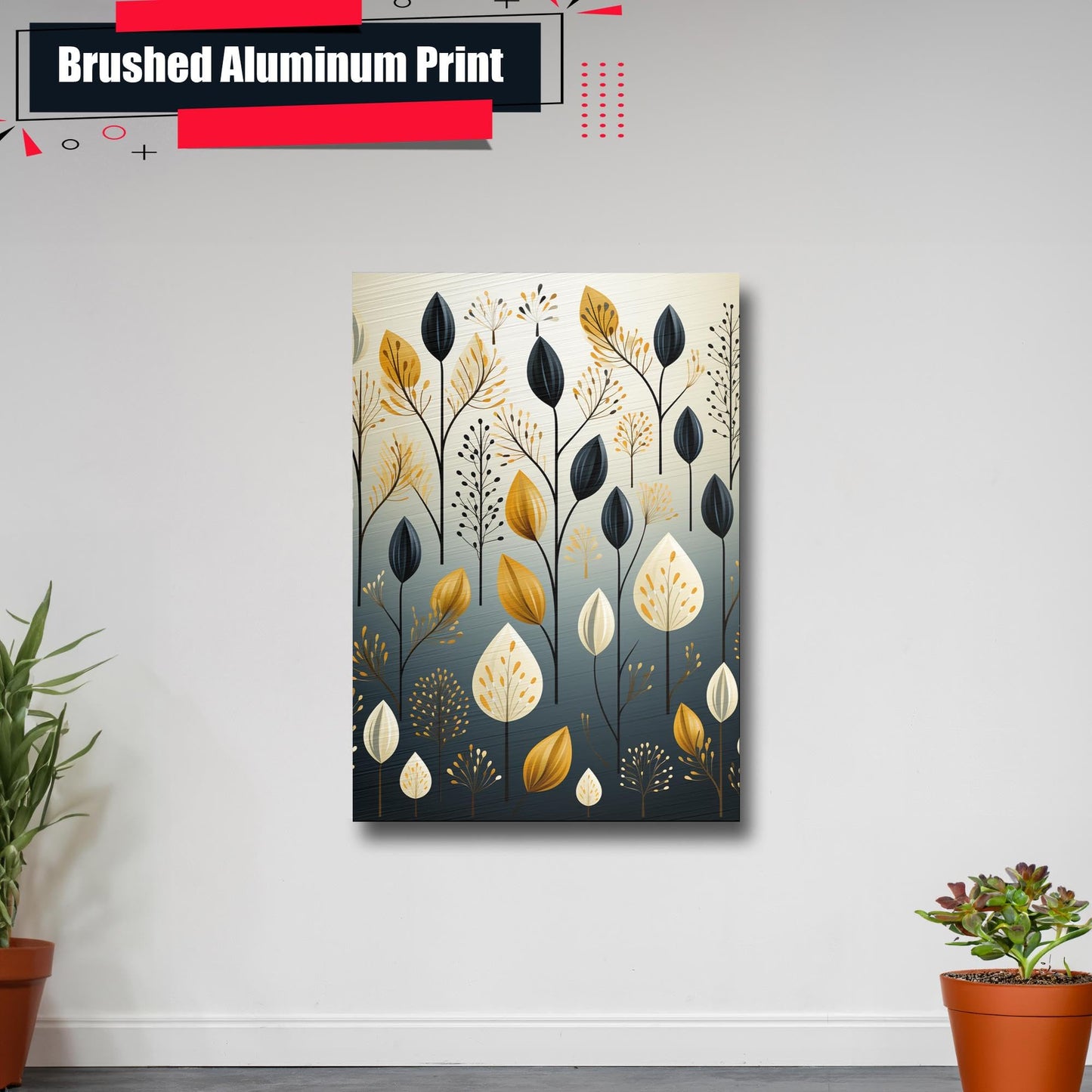 Scandinavian Folk Art, Black and Beige Abstract Botanical Wall Art for Scandinavian Home Decor, Decor Poster, Home Decor