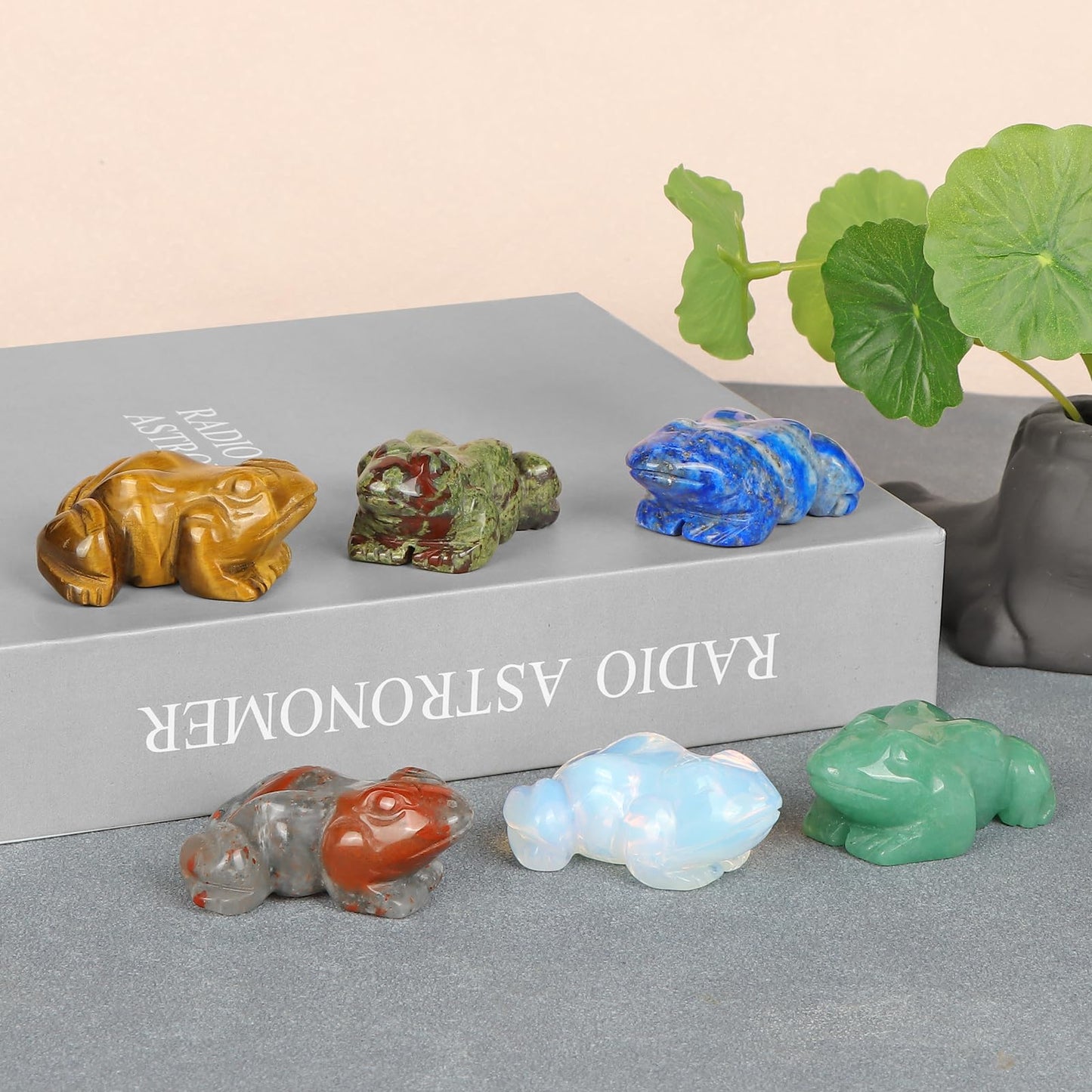 SMQ 2 Inch Crystal Frog - Natural Yellow Tiger Eye Figurine, Hand Carved Statue Decor, Healing Stone Animal With Gift Box