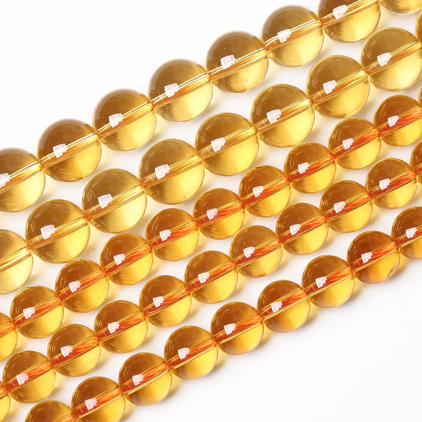 36pcs 10mm 7A Natural Citrine Beads Round Loose Spacer Crystal Energy Healing Power Stone Beads for Jewelry Making DIY Bracelet Necklace Accessories (Citrine, 10mm)