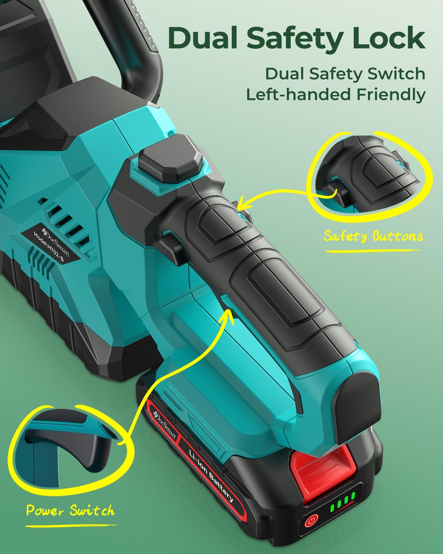 20'' Hedge Trimmer Cordless with Battery, Electric Handheld Bush Clipper with 2 Pack Rechargeable Batteries, 3000RPM 180° Rotatable Head, 2/3'' Blade Gap, Gardening Gifts for Men Dad Father