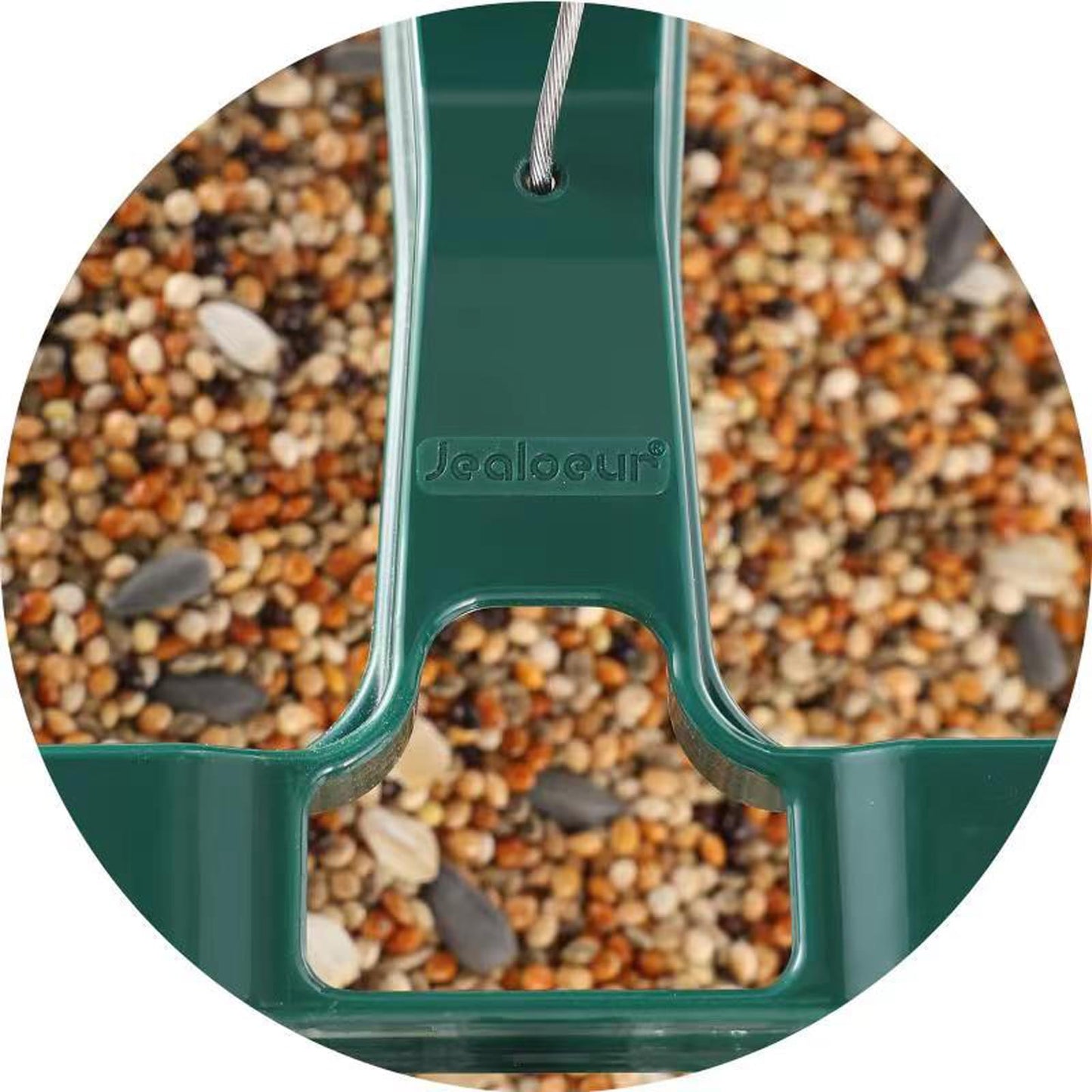 Jealoeur 2 Pack Bird Feeders for Outdoors Hanging Bird Feeder Wild Birds Seed, Green BB